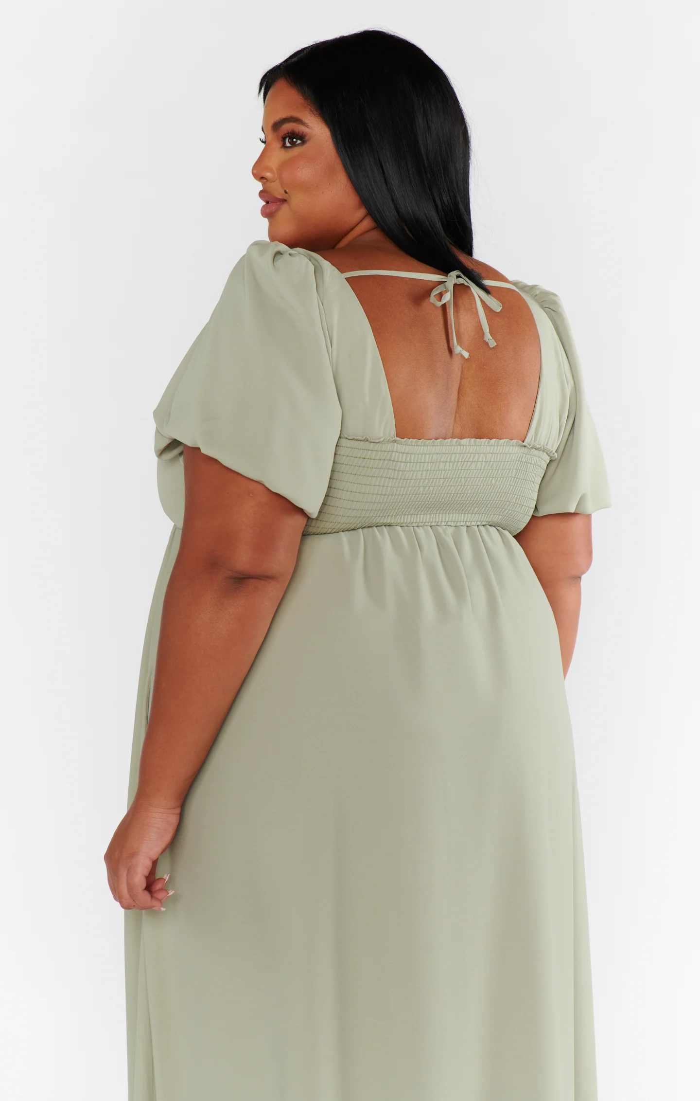 Nora Maxi Dress ~ Moss Green Crisp - Image 7
