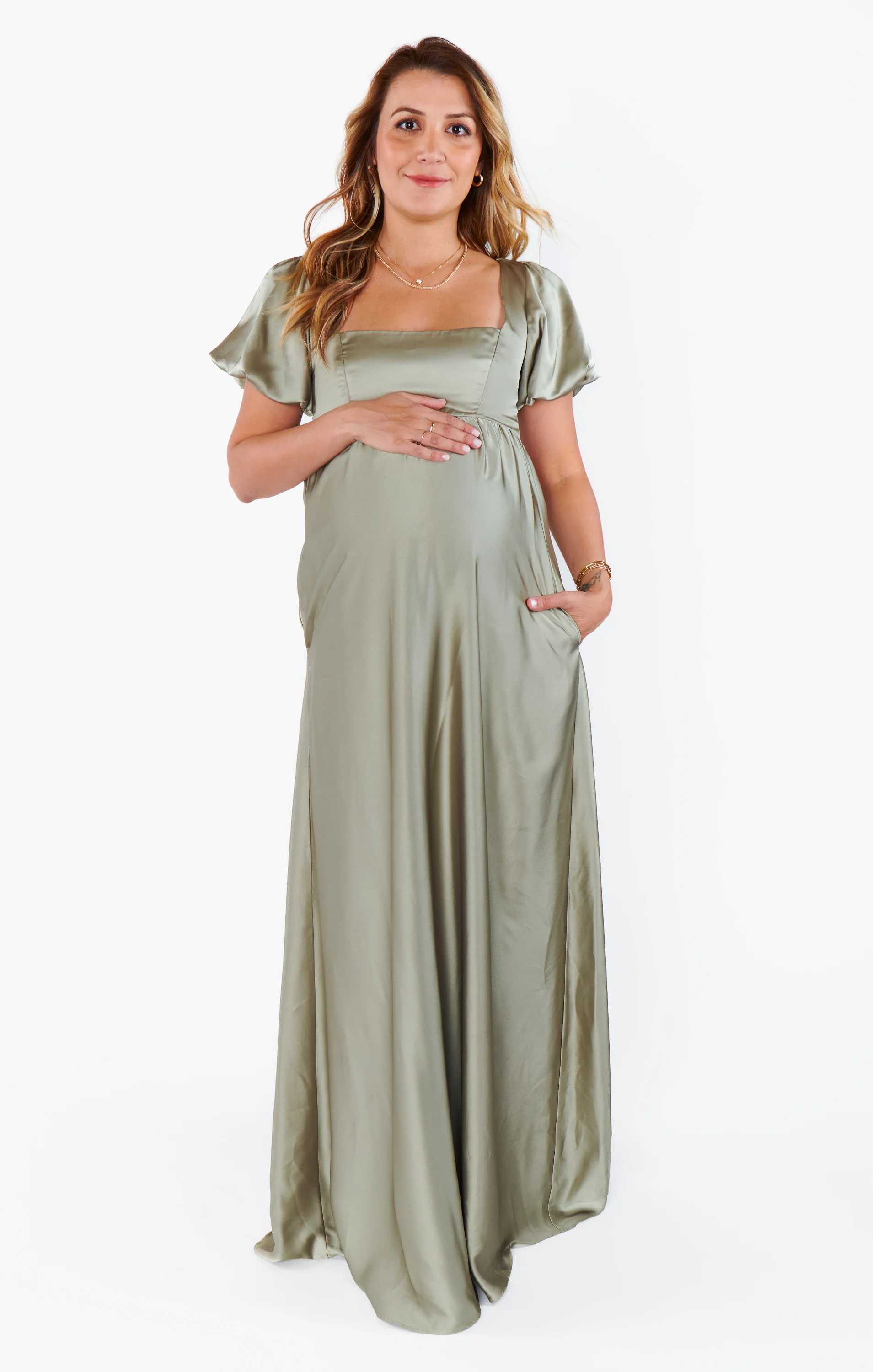 Nora Maxi Dress ~ Moss Green Luxe Satin - Image 11