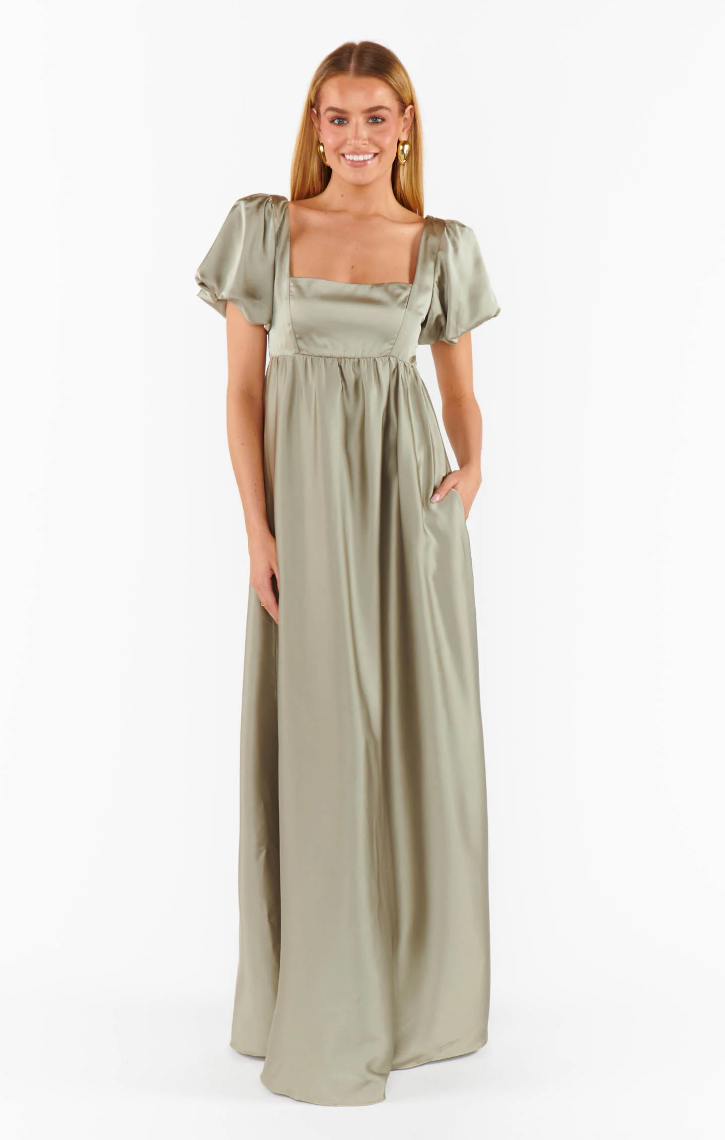 Nora Maxi Dress ~ Moss Green Luxe Satin - Image 12