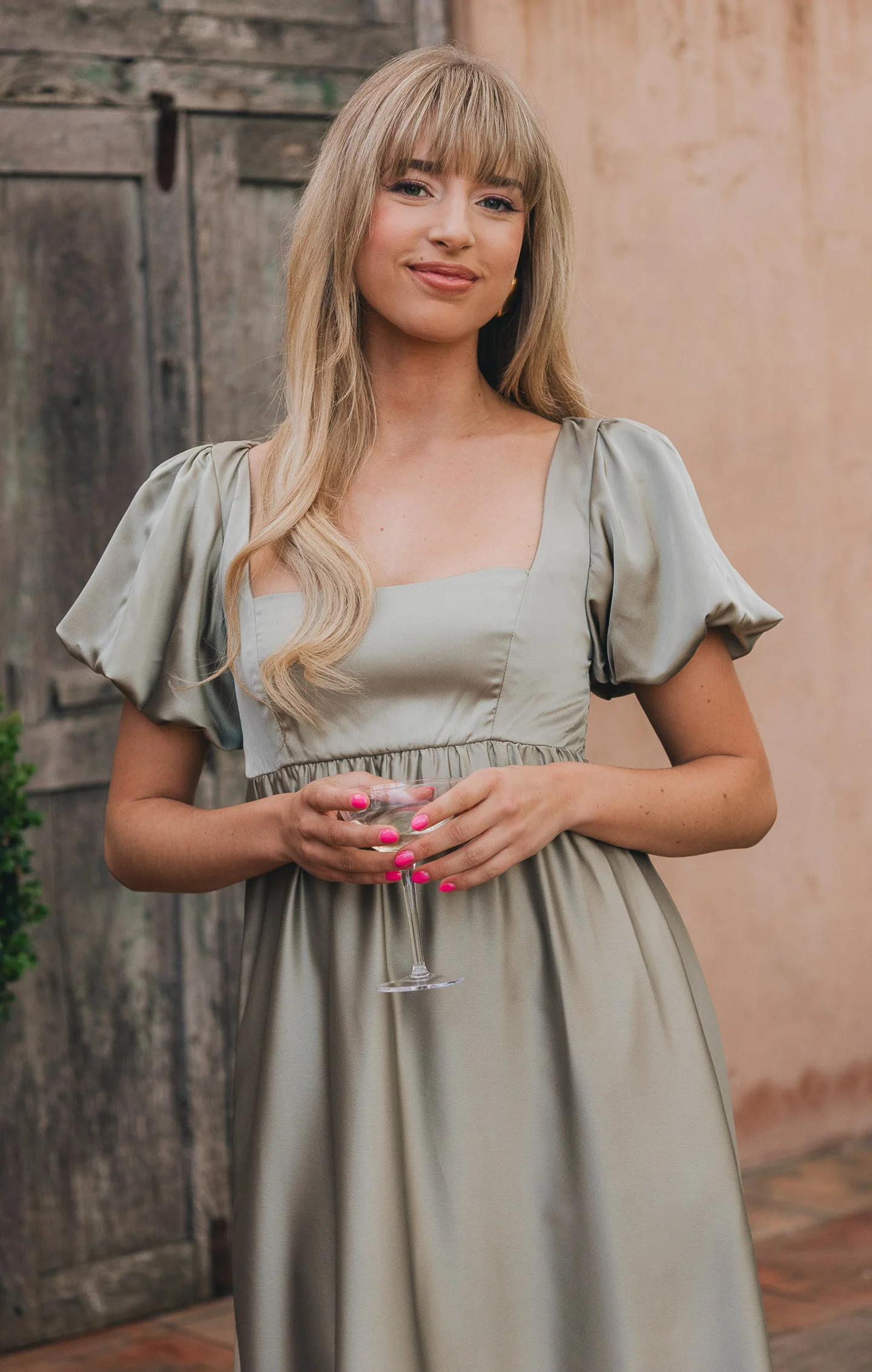 Nora Maxi Dress ~ Moss Green Luxe Satin - Image 4
