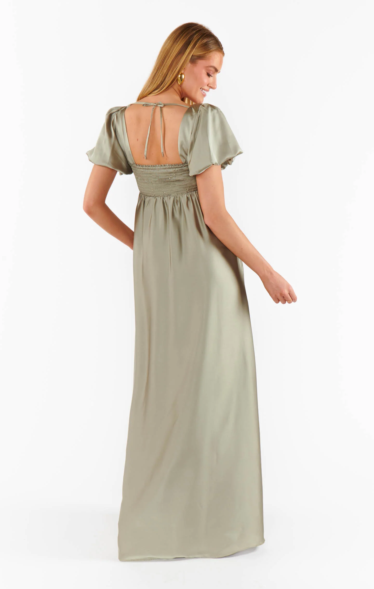 Nora Maxi Dress ~ Moss Green Luxe Satin - Image 8
