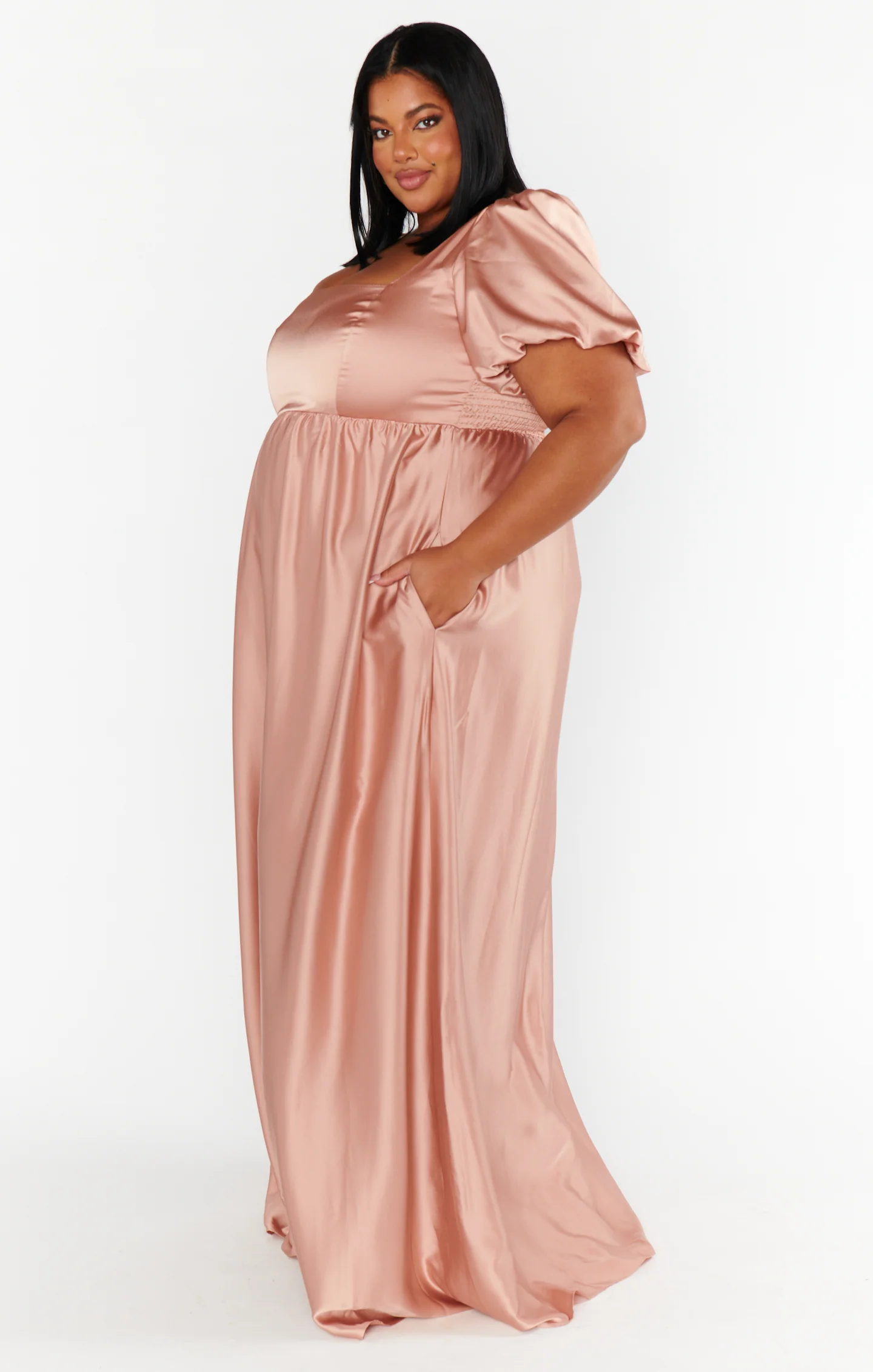 Nora Maxi Dress ~ Rose Gold Luxe Satin - Image 10