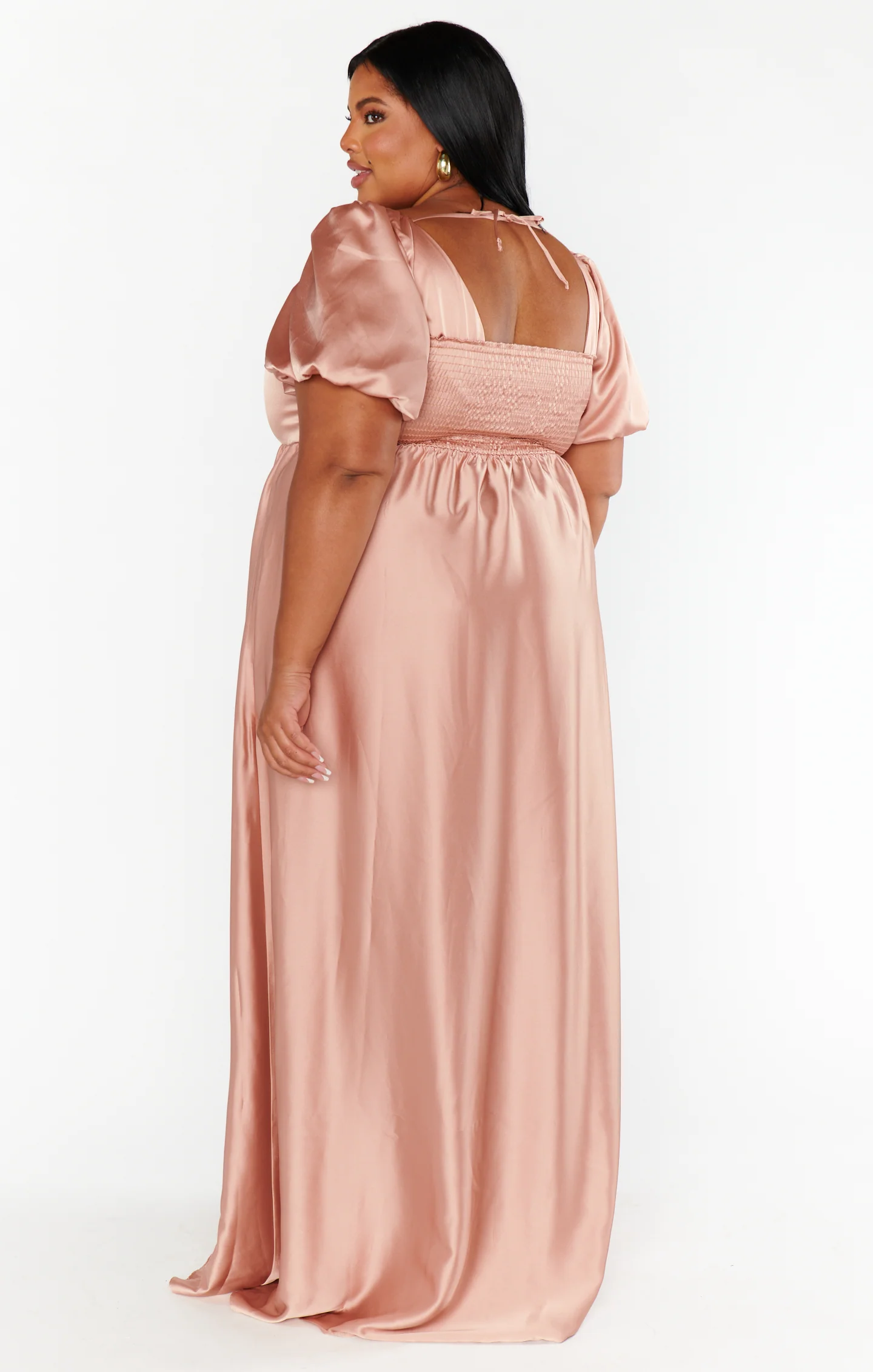 Nora Maxi Dress ~ Rose Gold Luxe Satin - Image 2