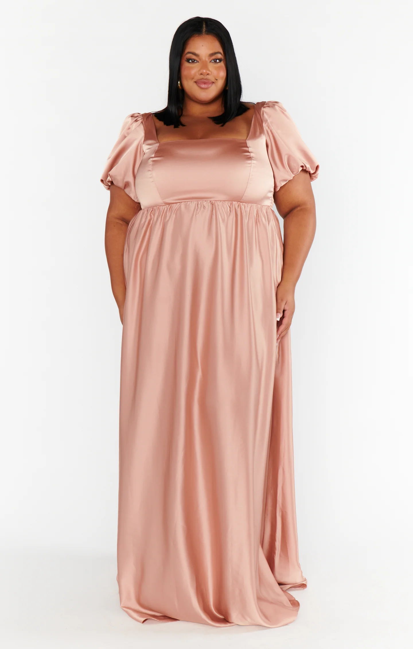 Nora Maxi Dress ~ Rose Gold Luxe Satin - Image 4