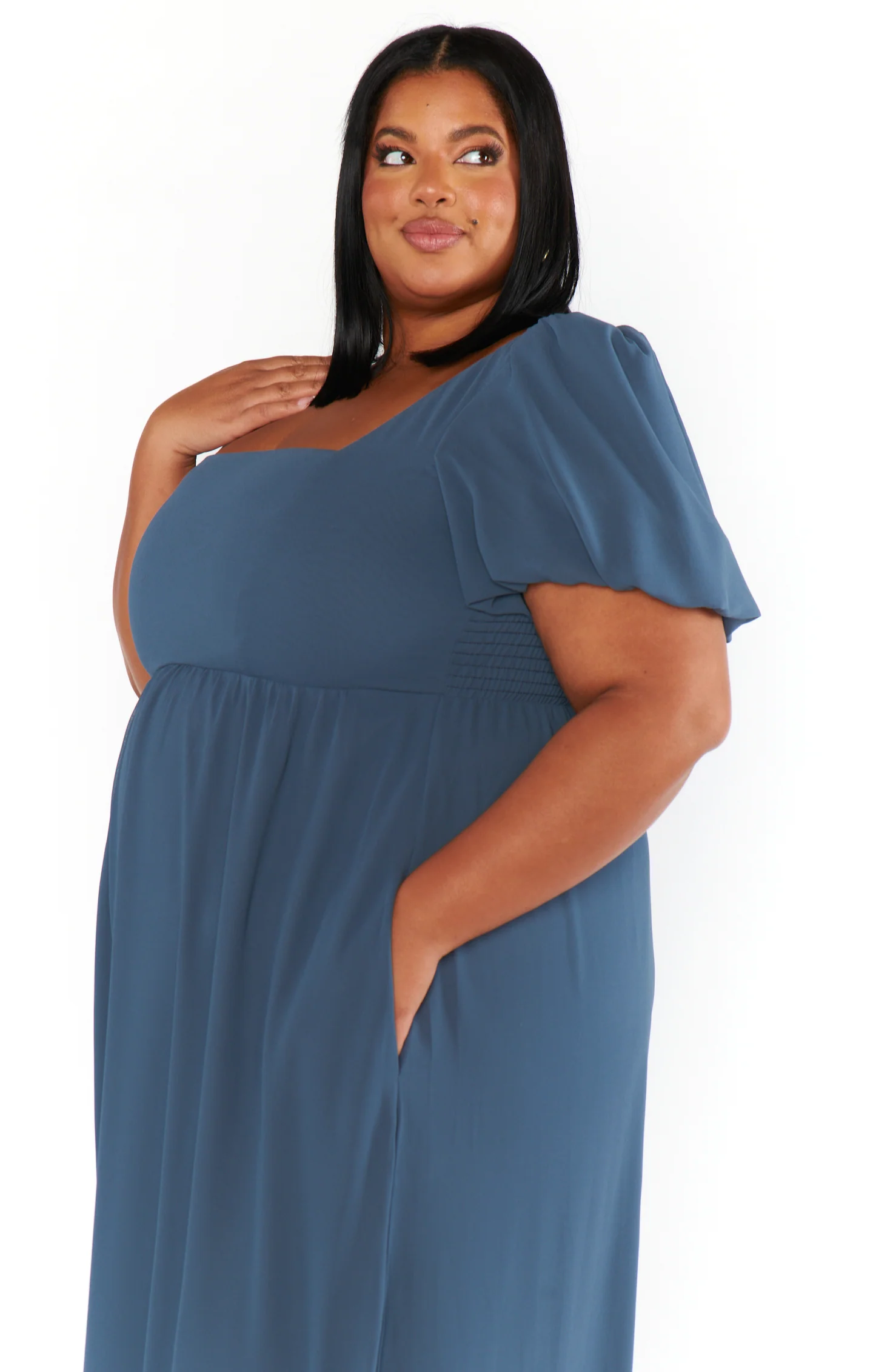 Nora Maxi Dress ~ Slate Blue Chiffon - Image 12
