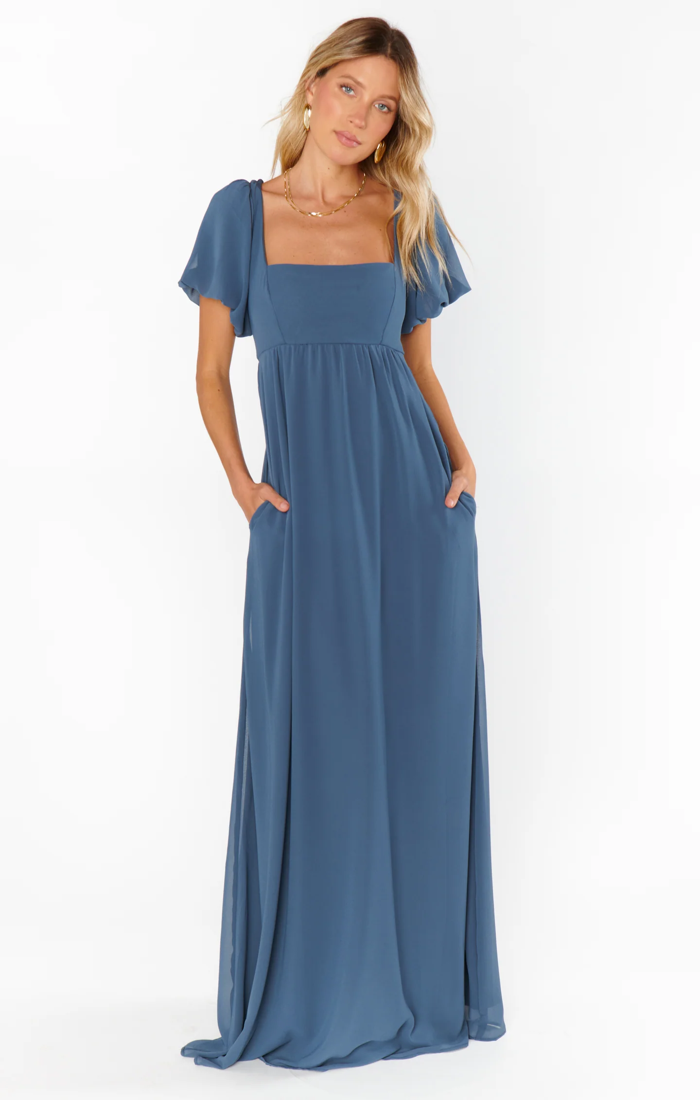 Nora Maxi Dress ~ Slate Blue Chiffon - Image 15