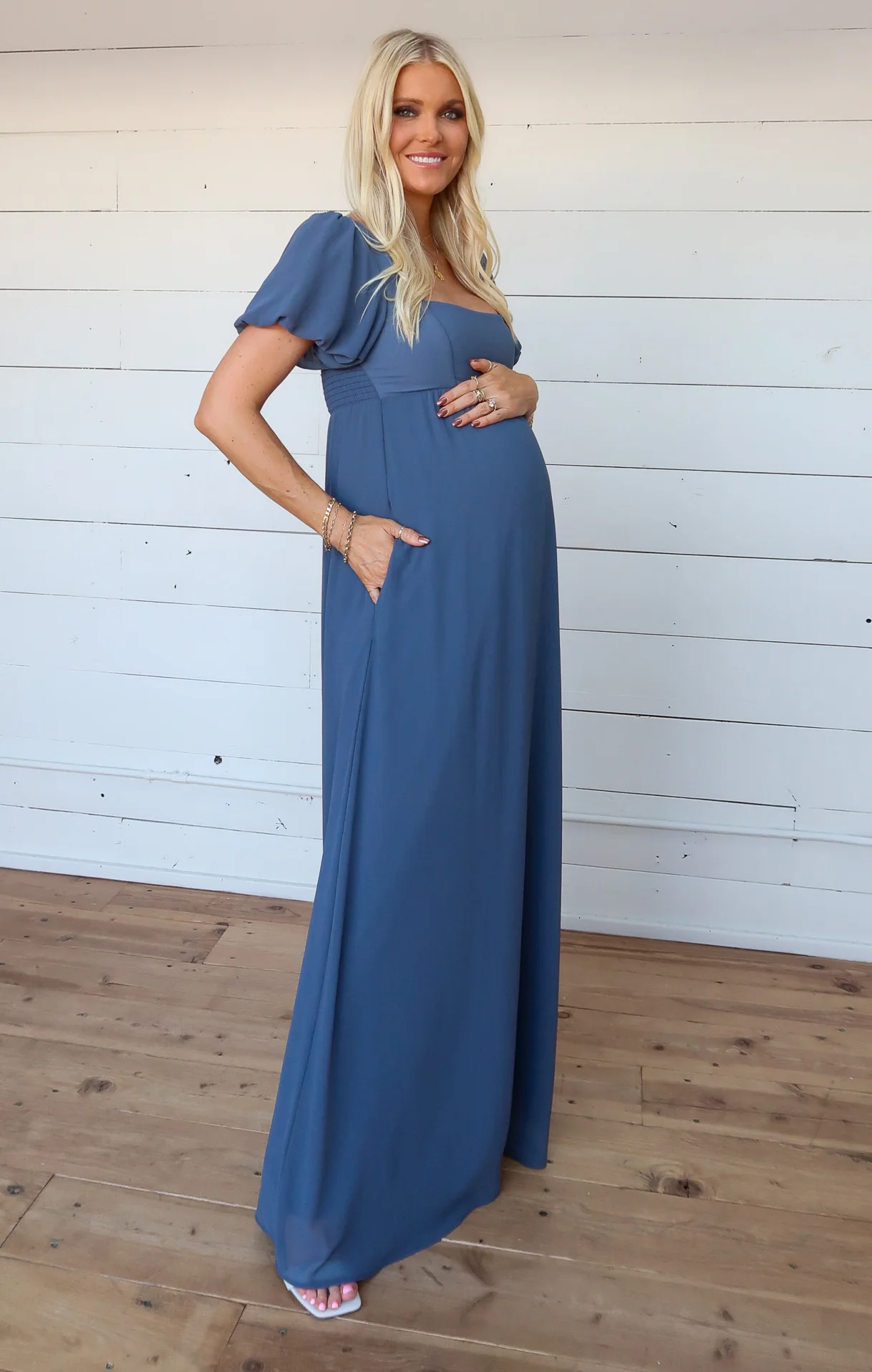 Nora Maxi Dress ~ Slate Blue Chiffon - Image 16