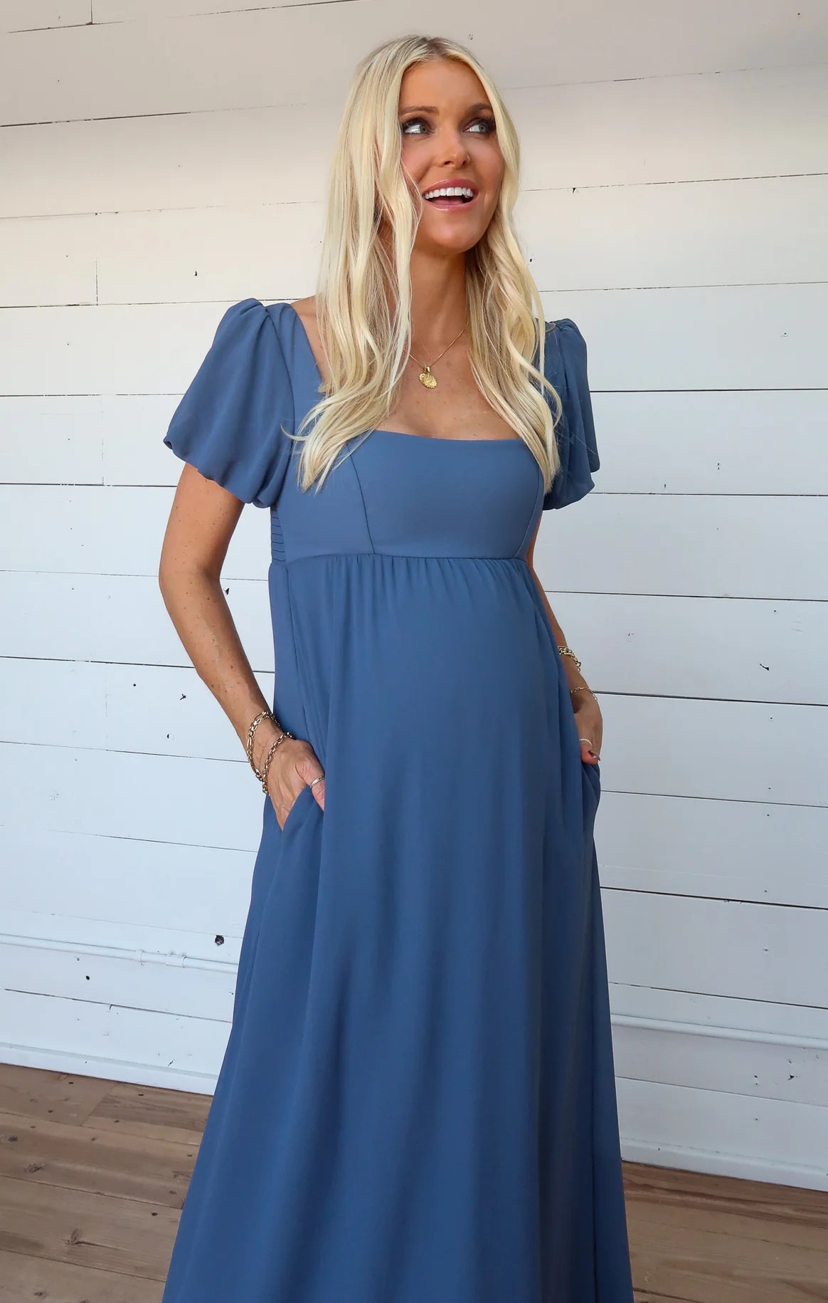 Nora Maxi Dress ~ Slate Blue Chiffon - Image 17