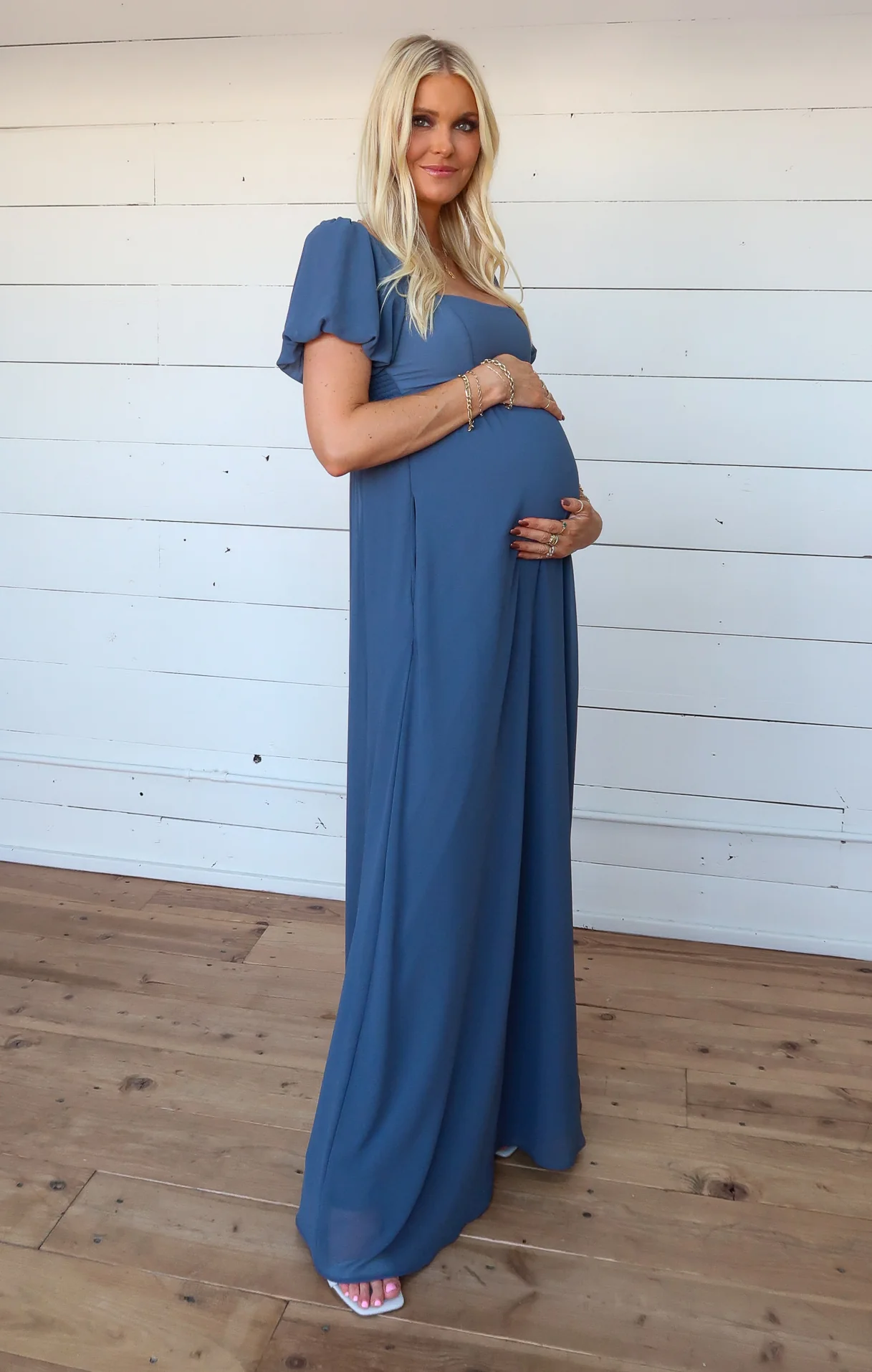 Nora Maxi Dress ~ Slate Blue Chiffon - Image 18