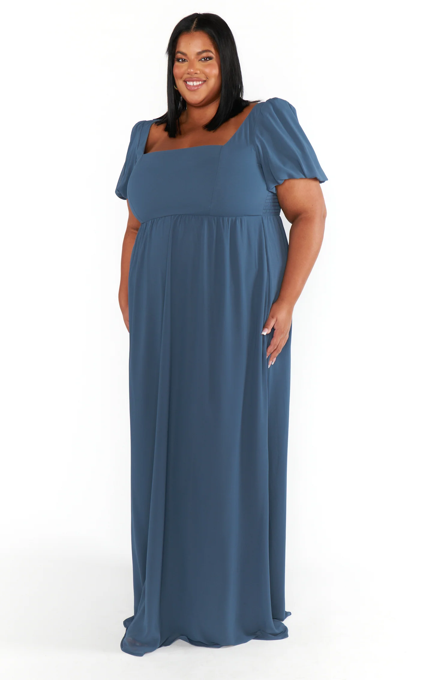 Nora Maxi Dress ~ Slate Blue Chiffon - Image 4