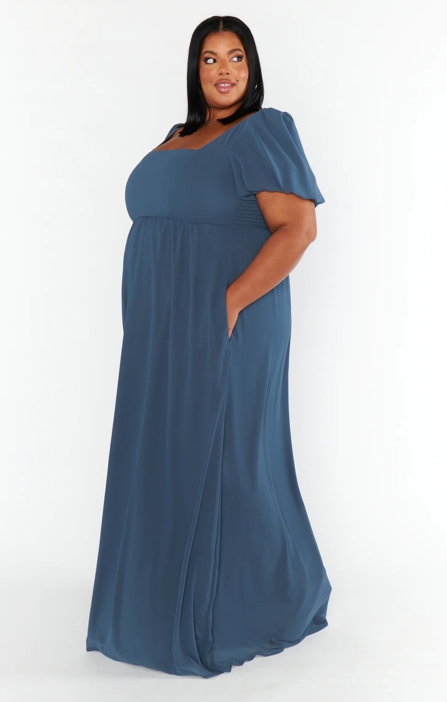 Nora Maxi Dress ~ Slate Blue Chiffon - Image 7