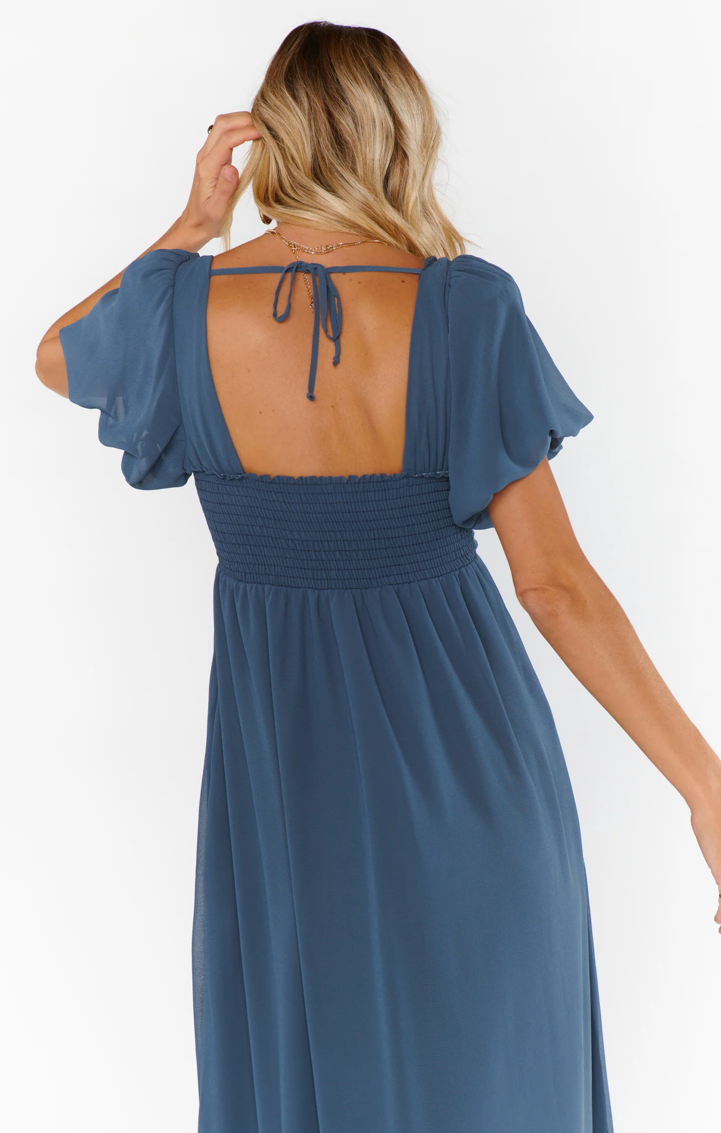 Nora Maxi Dress ~ Slate Blue Chiffon - Image 8