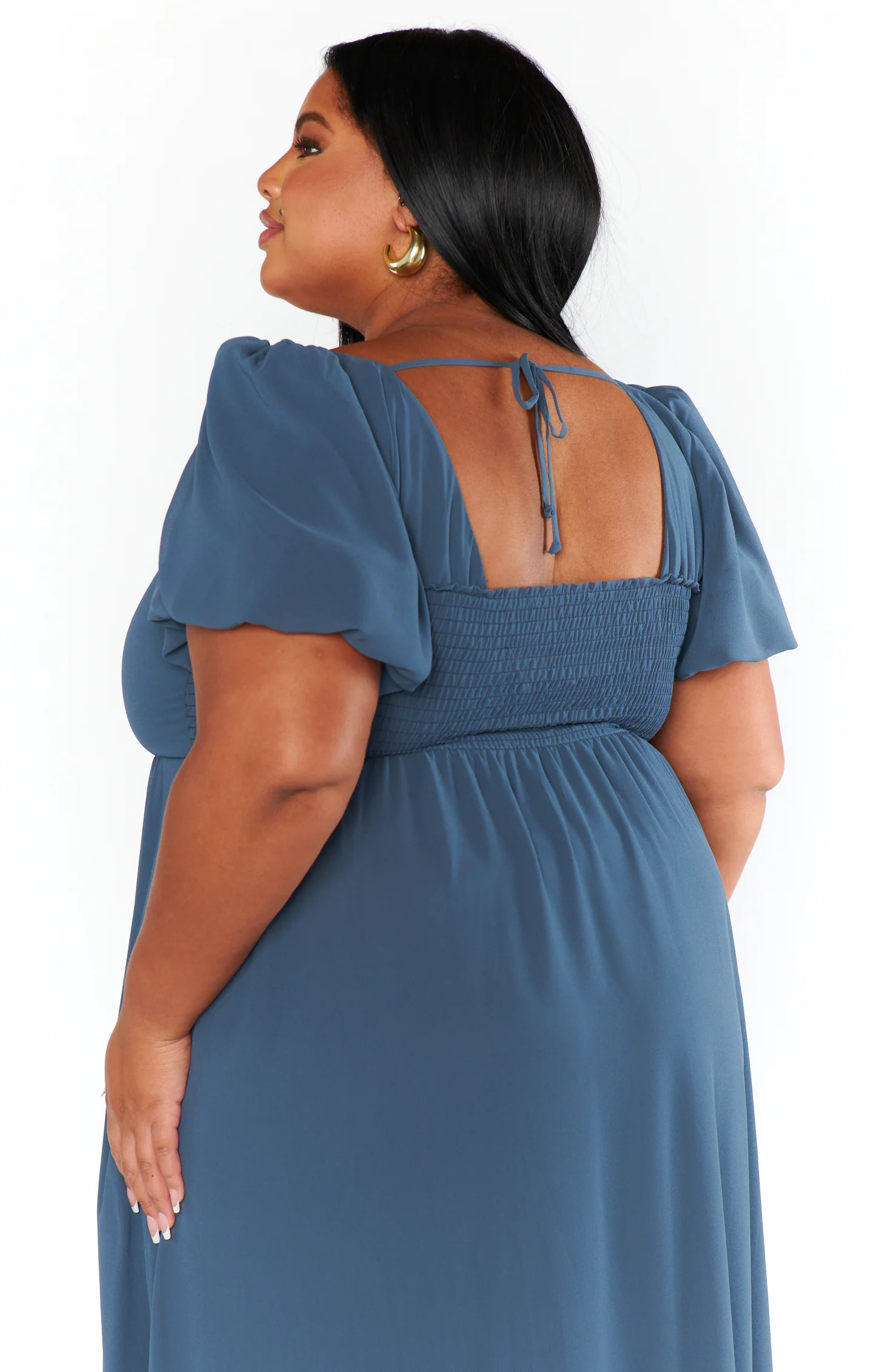 Nora Maxi Dress ~ Slate Blue Chiffon - Image 9