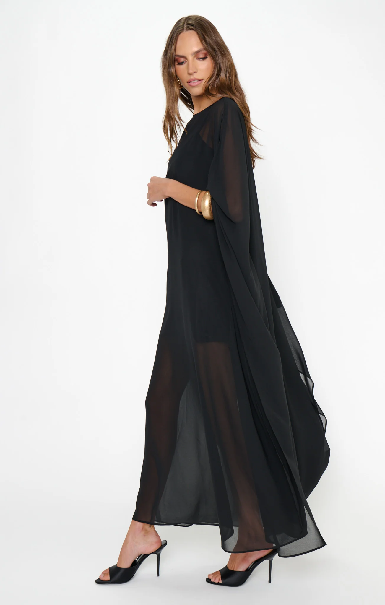 Olsen Maxi Dress ~ Black Chiffon - Image 3