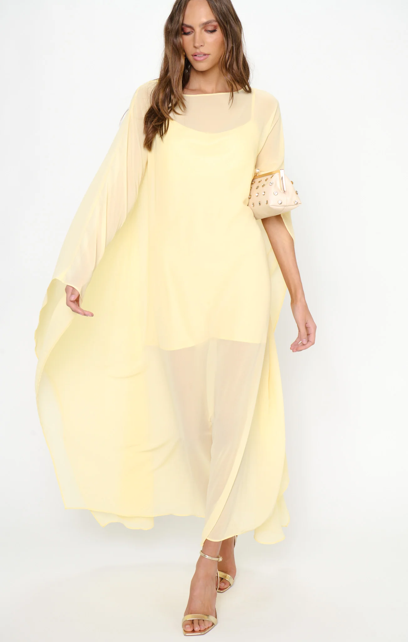 Olsen Maxi Dress ~ Pale Yellow Chiffon - Image 3