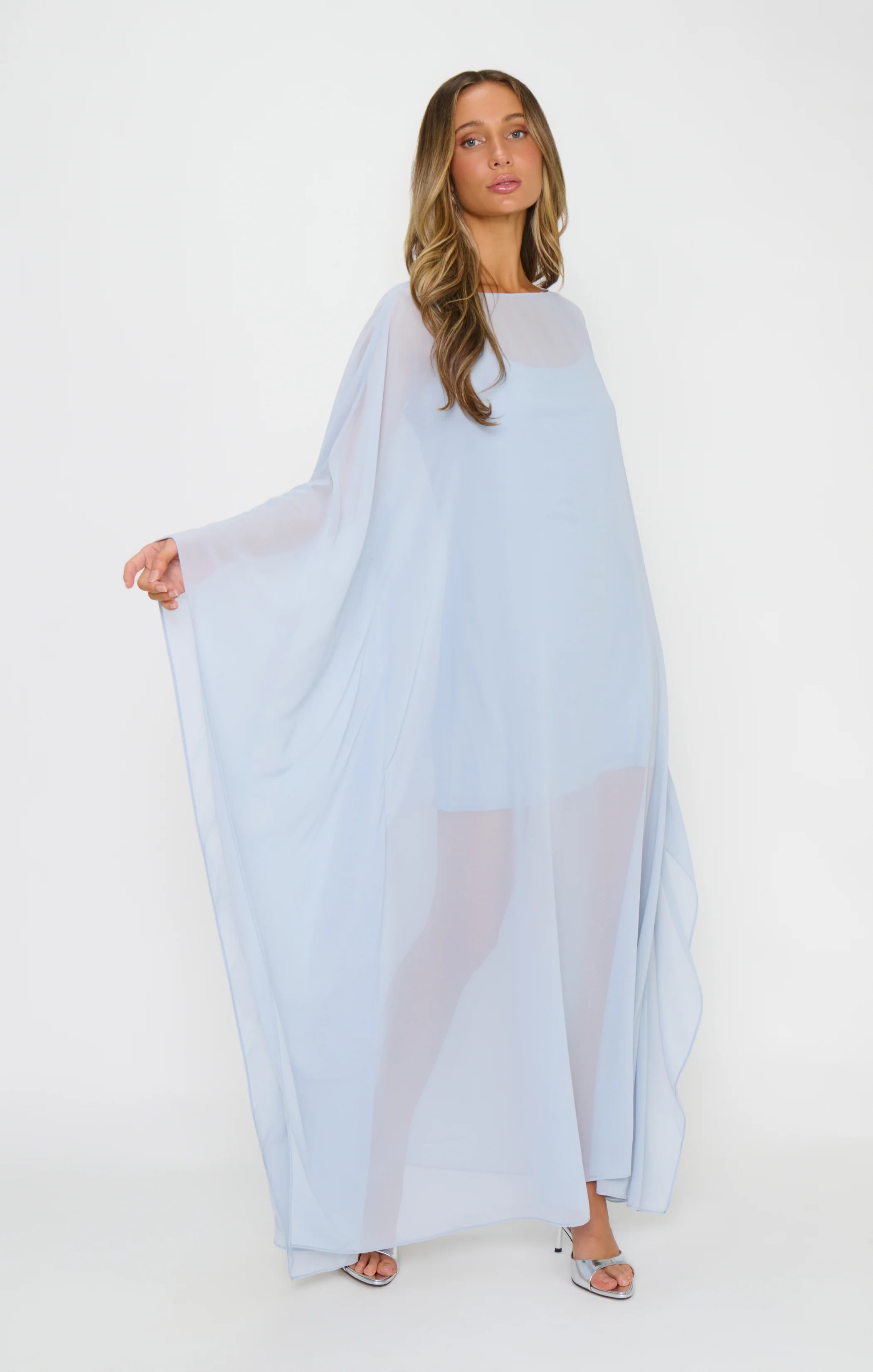 Olsen Maxi Dress ~ Steel Blue Chiffon - Image 2