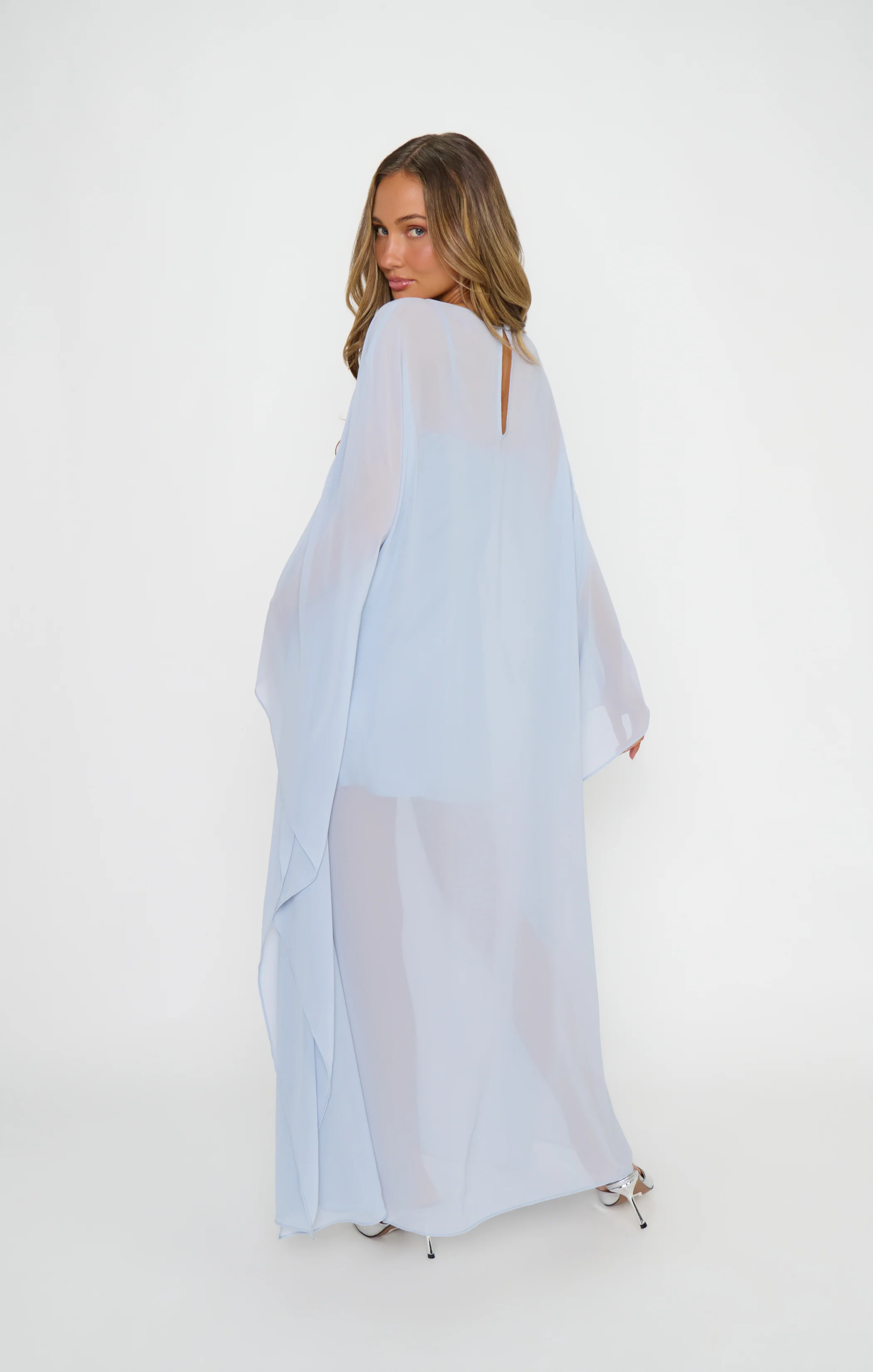 Olsen Maxi Dress ~ Steel Blue Chiffon - Image 3