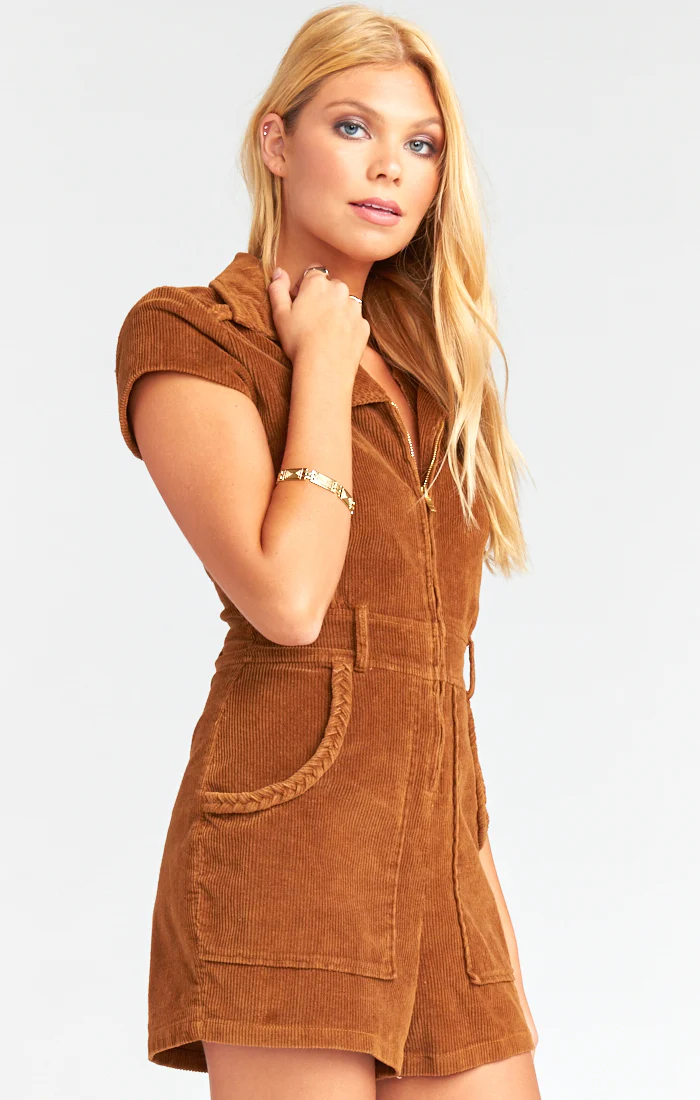Outlaw Romper ~ Saddle Brown Corduroy - Image 11