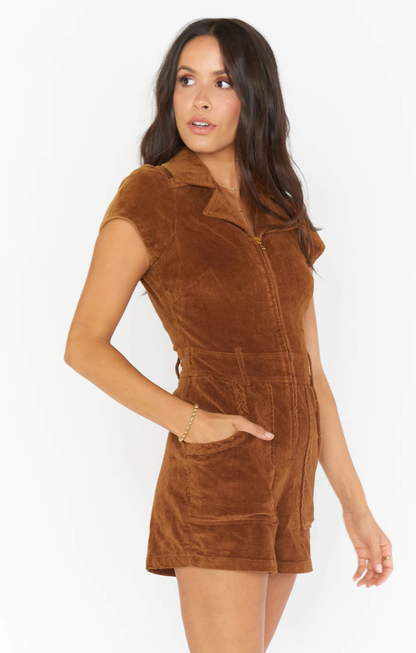 Outlaw Romper ~ Saddle Brown Corduroy - Image 4