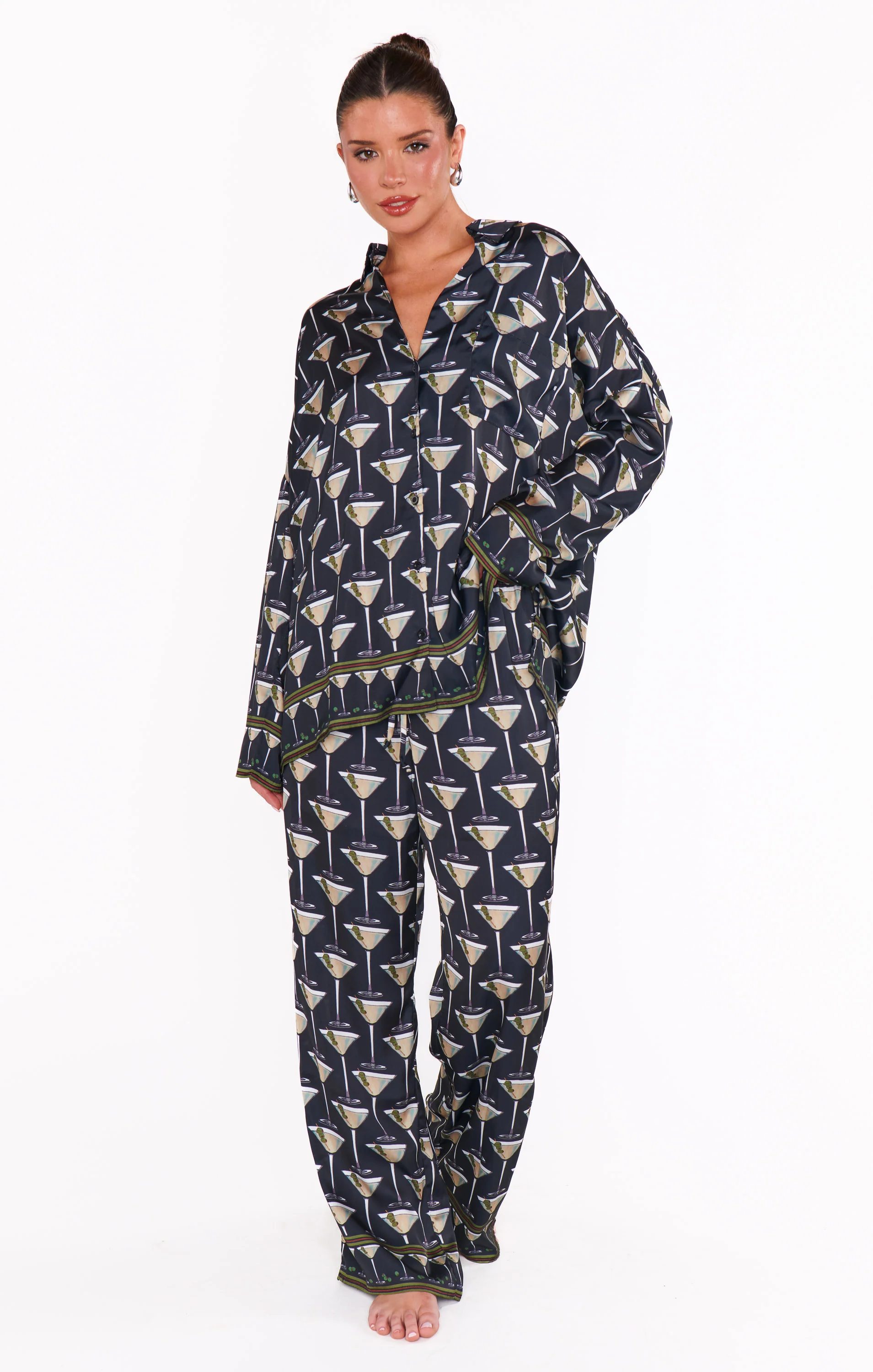 Overslept PJ Set ~ Dirty Martini Silky - Image 2