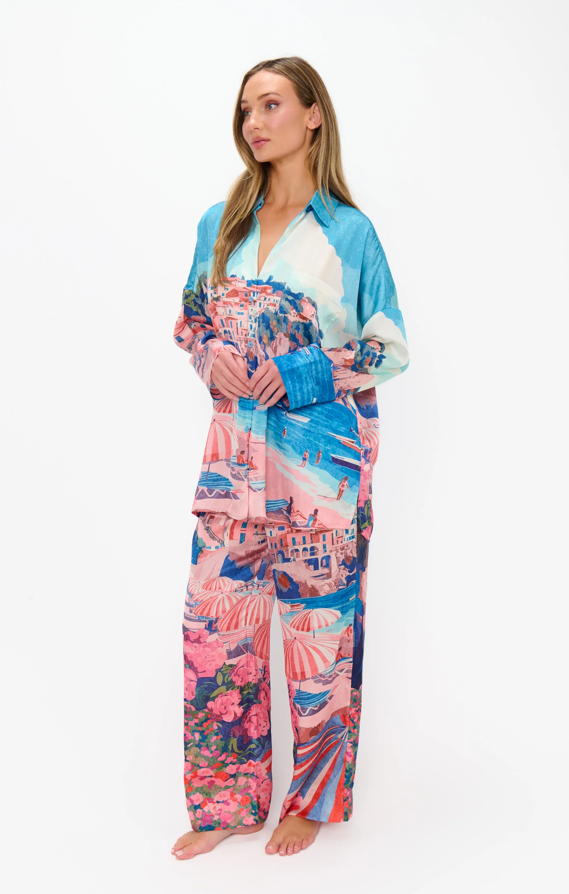 Overslept PJ Set ~ Oasis Beach Club Silky - Image 4