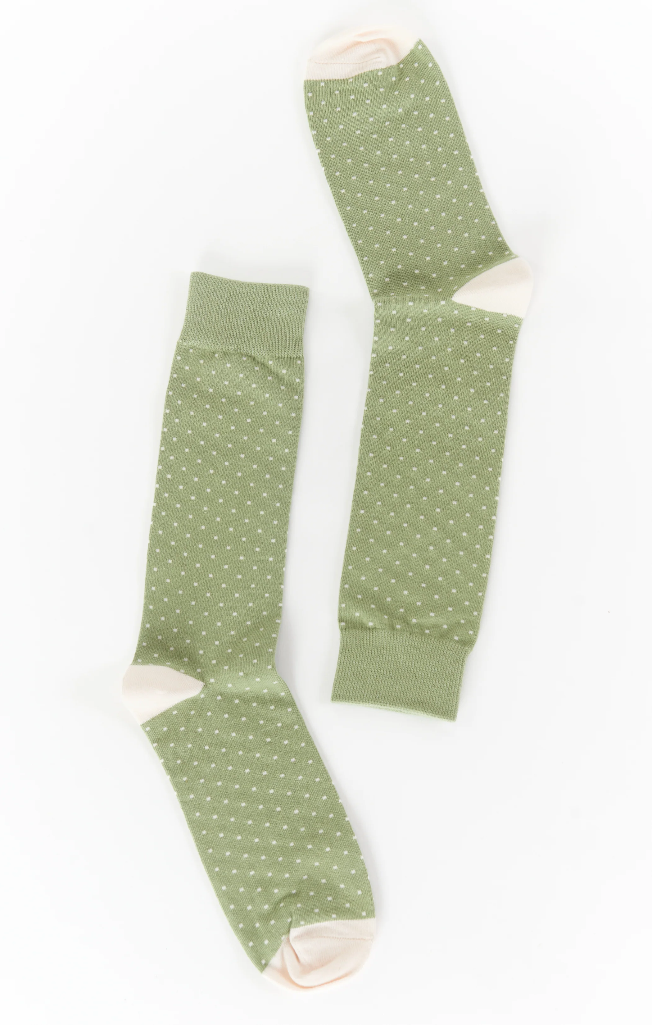 Owen Sock ~ Moss Green Dots - Image 2