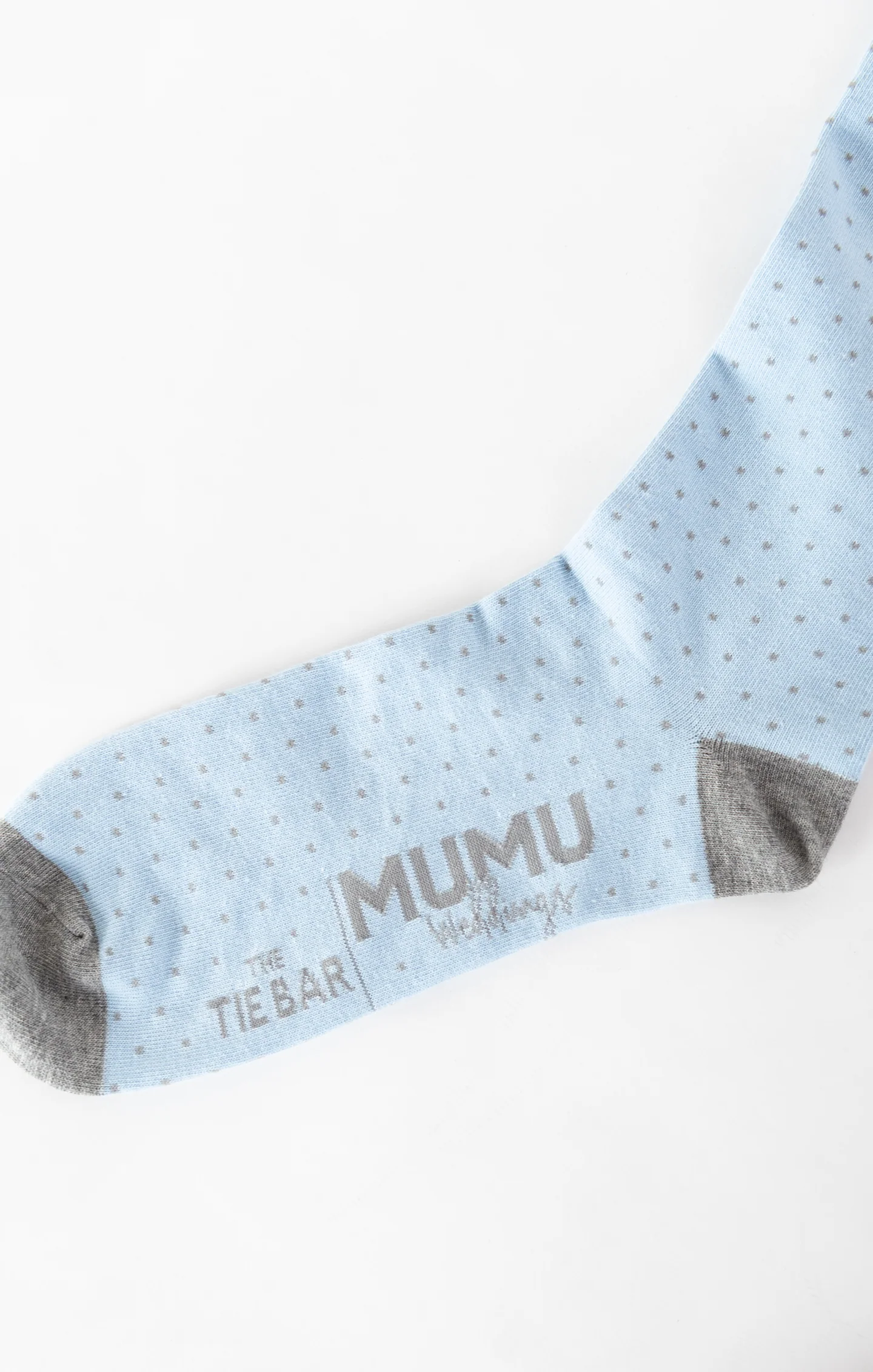 Owen Sock ~ Steel Blue Dots - Image 3