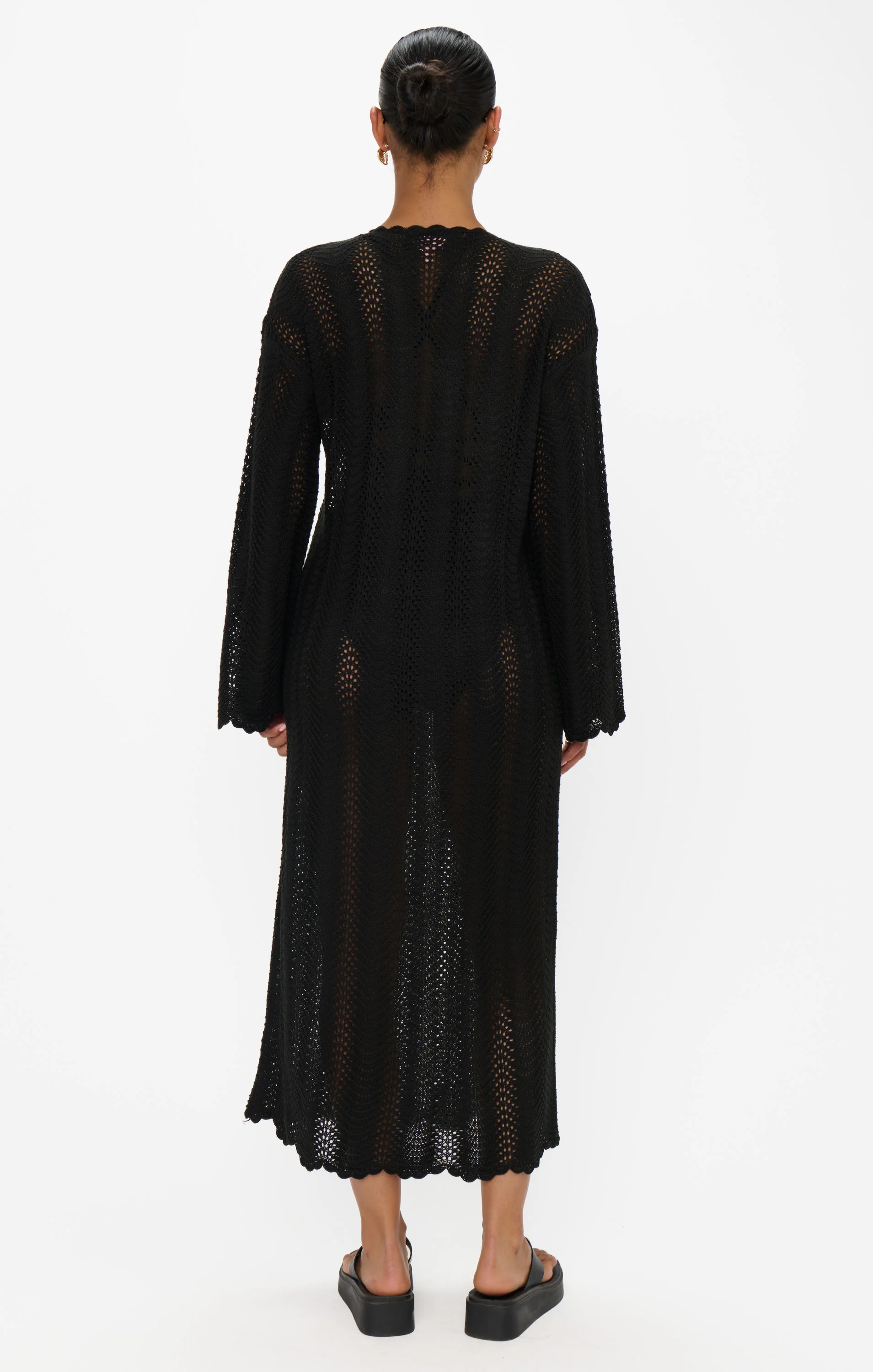 Packable Maxi Pullover ~ Black Crochet - Image 2