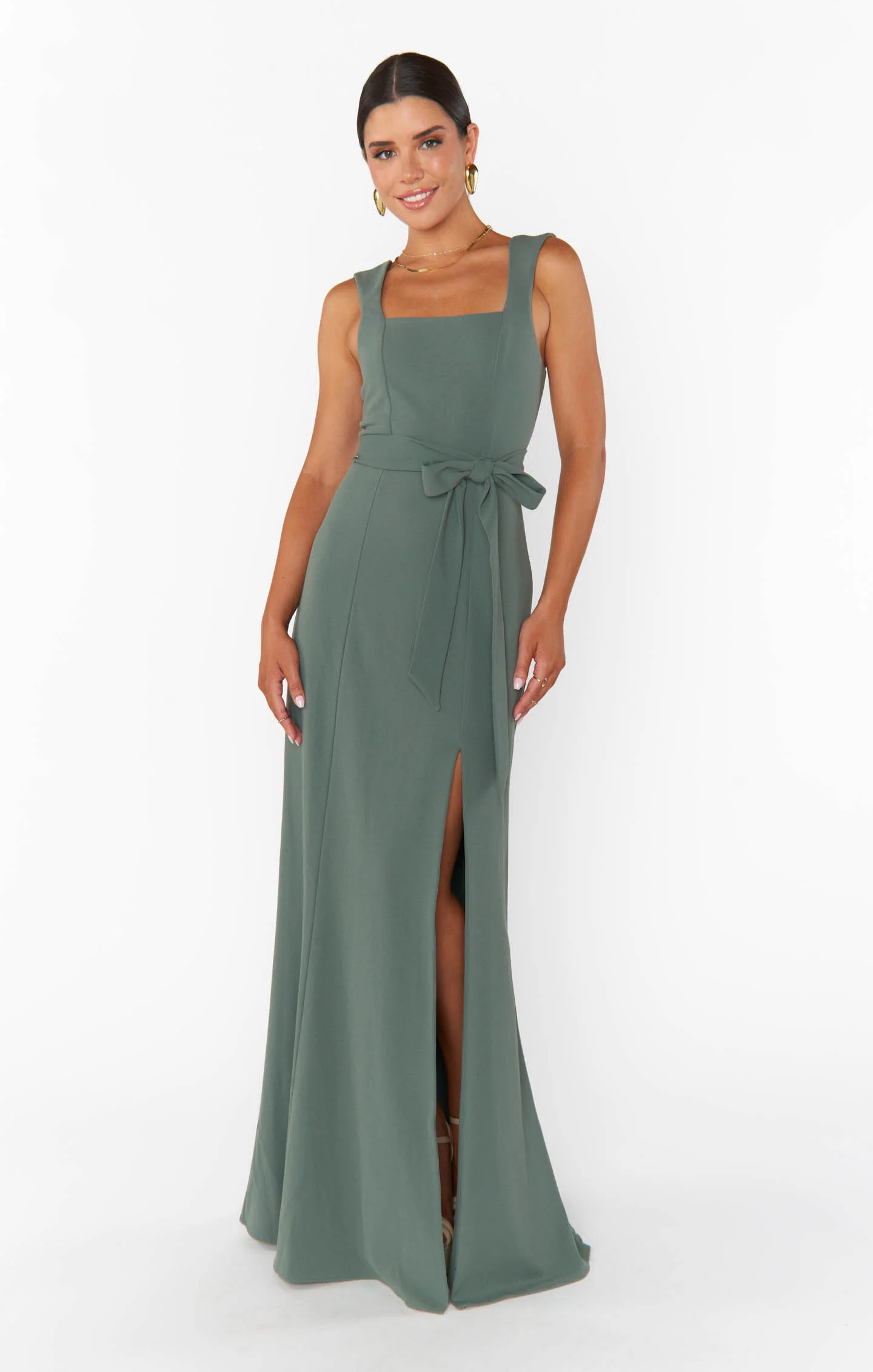 Paris Gown ~ Deep Sage Stretch - Image 3
