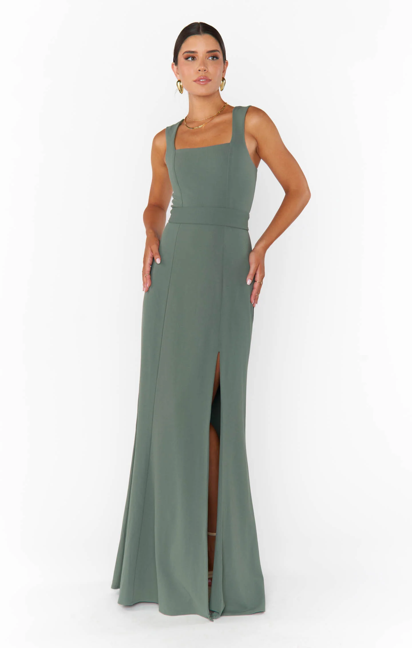 Paris Gown ~ Deep Sage Stretch - Image 5