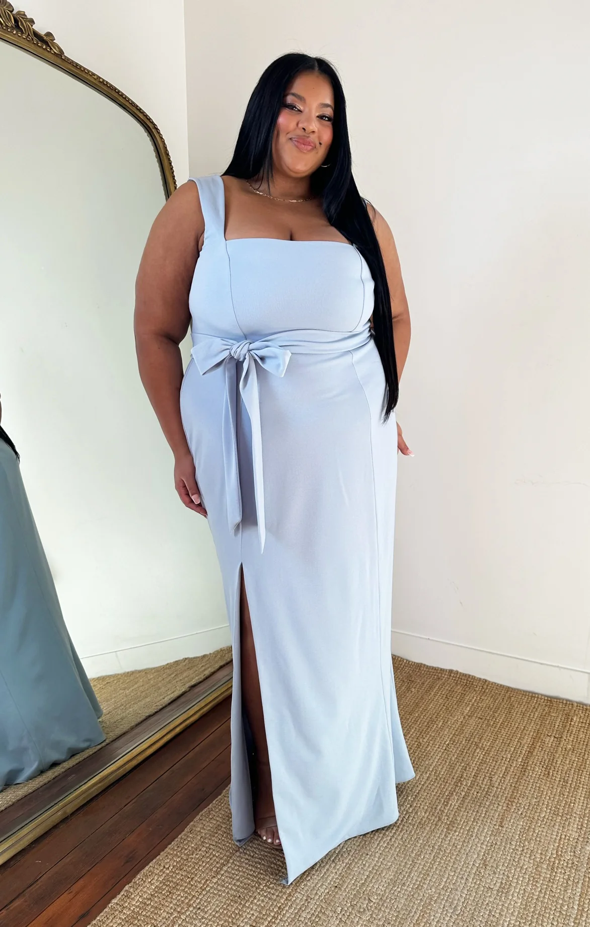Paris Gown ~ Steel Blue Stretch - Image 4