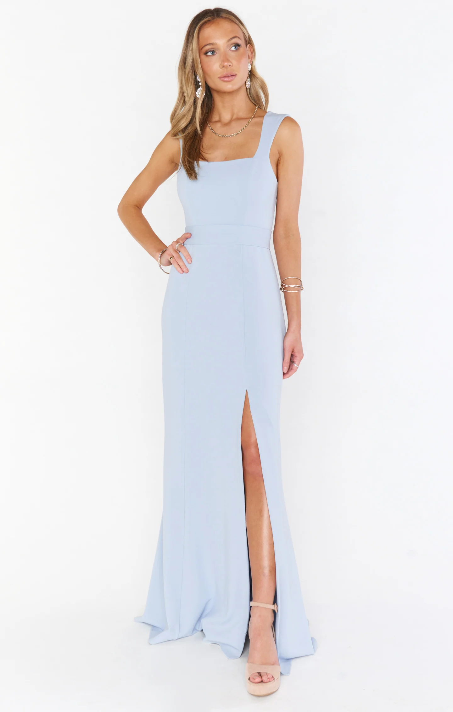 Paris Gown ~ Steel Blue Stretch - Image 6