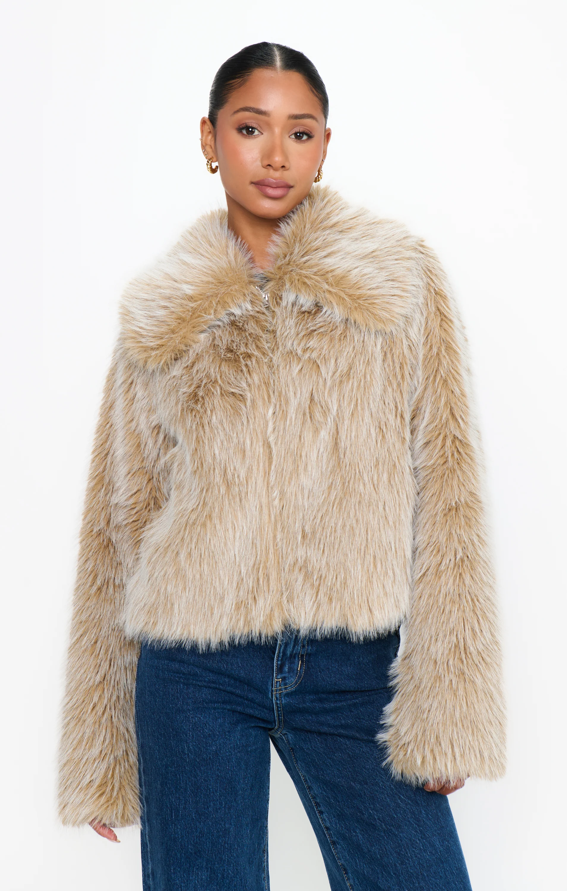 Park City Jacket ~ Cedar Brown Faux Fur - Image 3