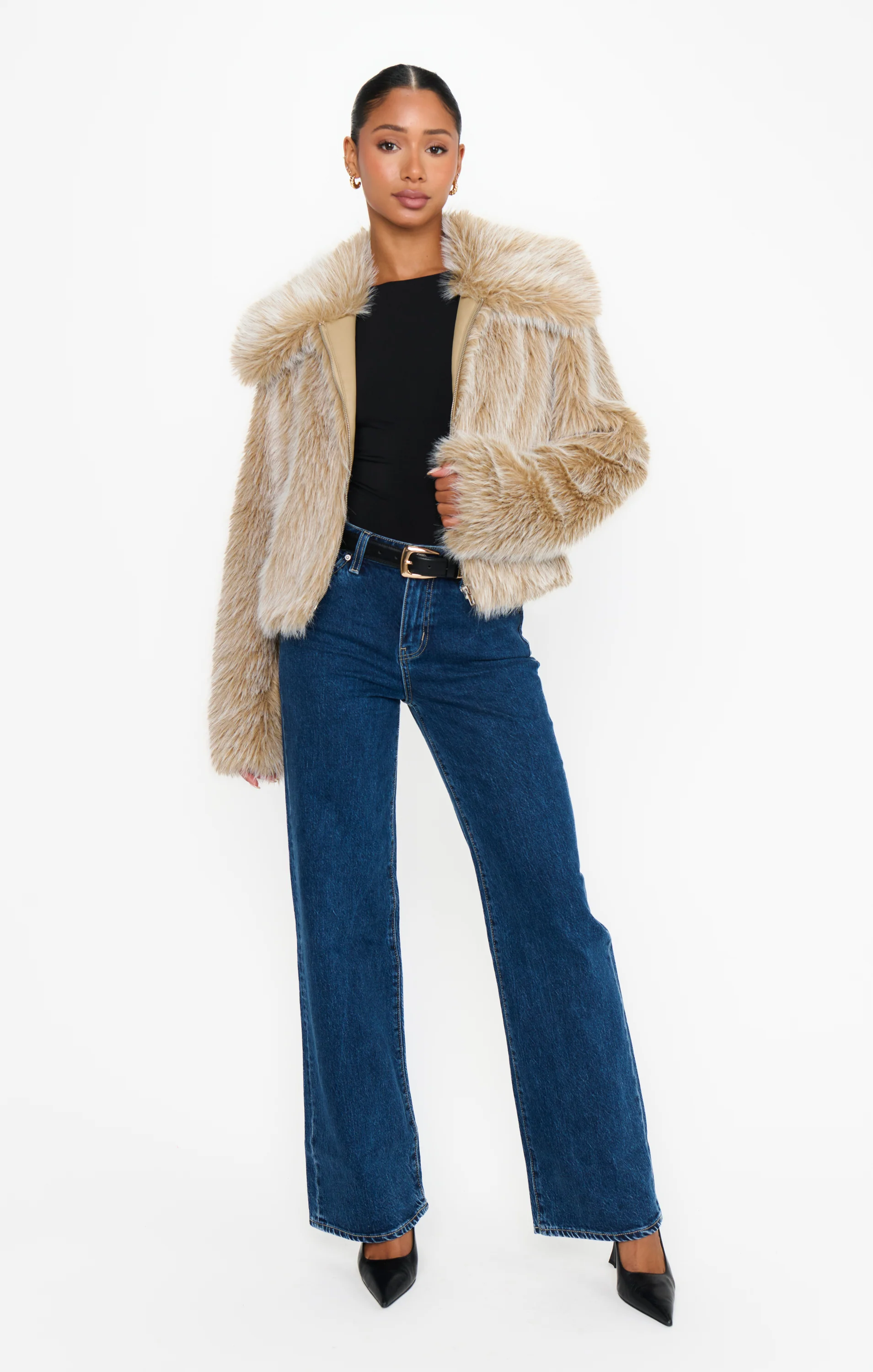 Park City Jacket ~ Cedar Brown Faux Fur - Image 4