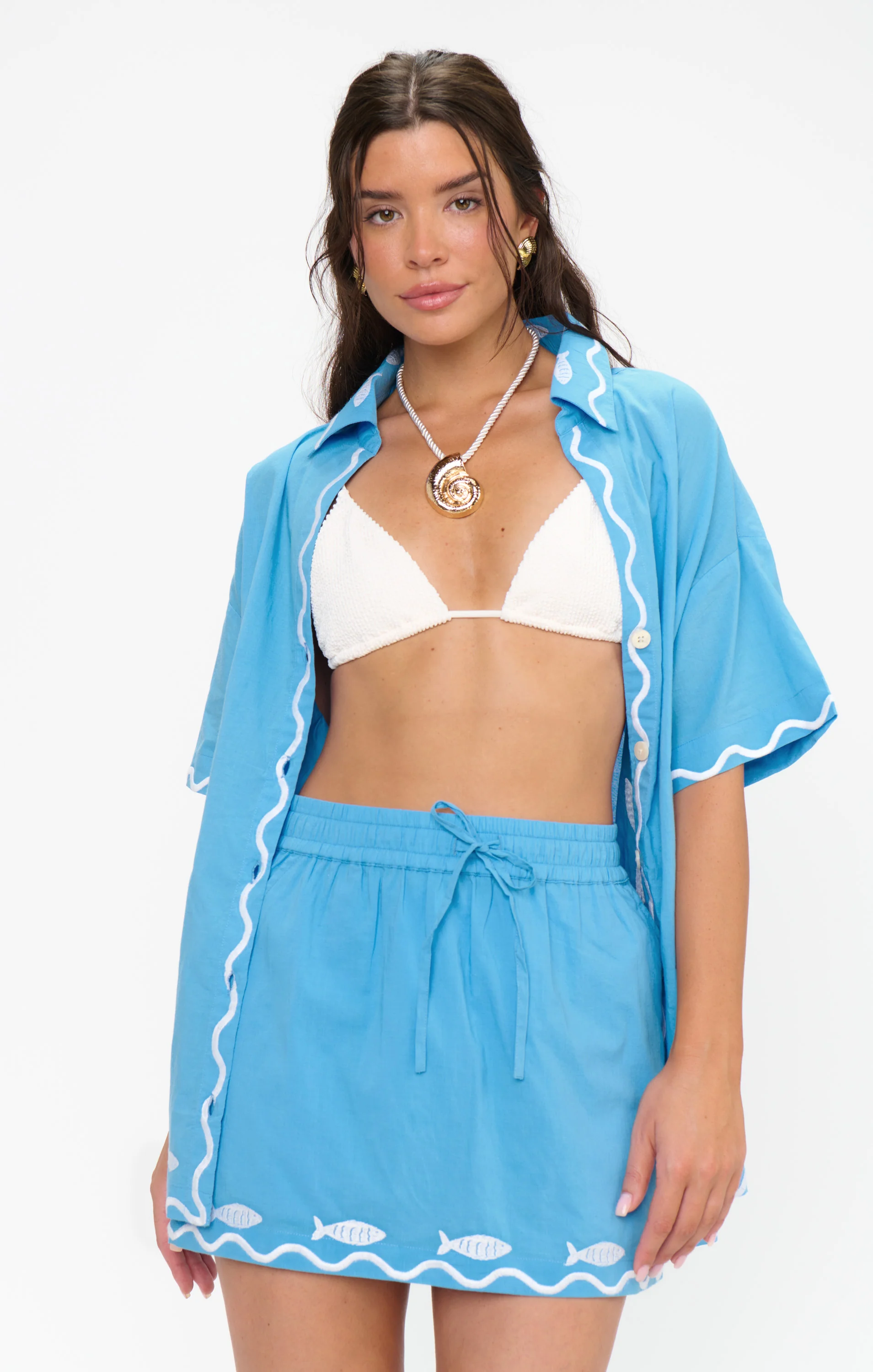 Parker Button Down ~ Blue Fish Embroidery - Image 5