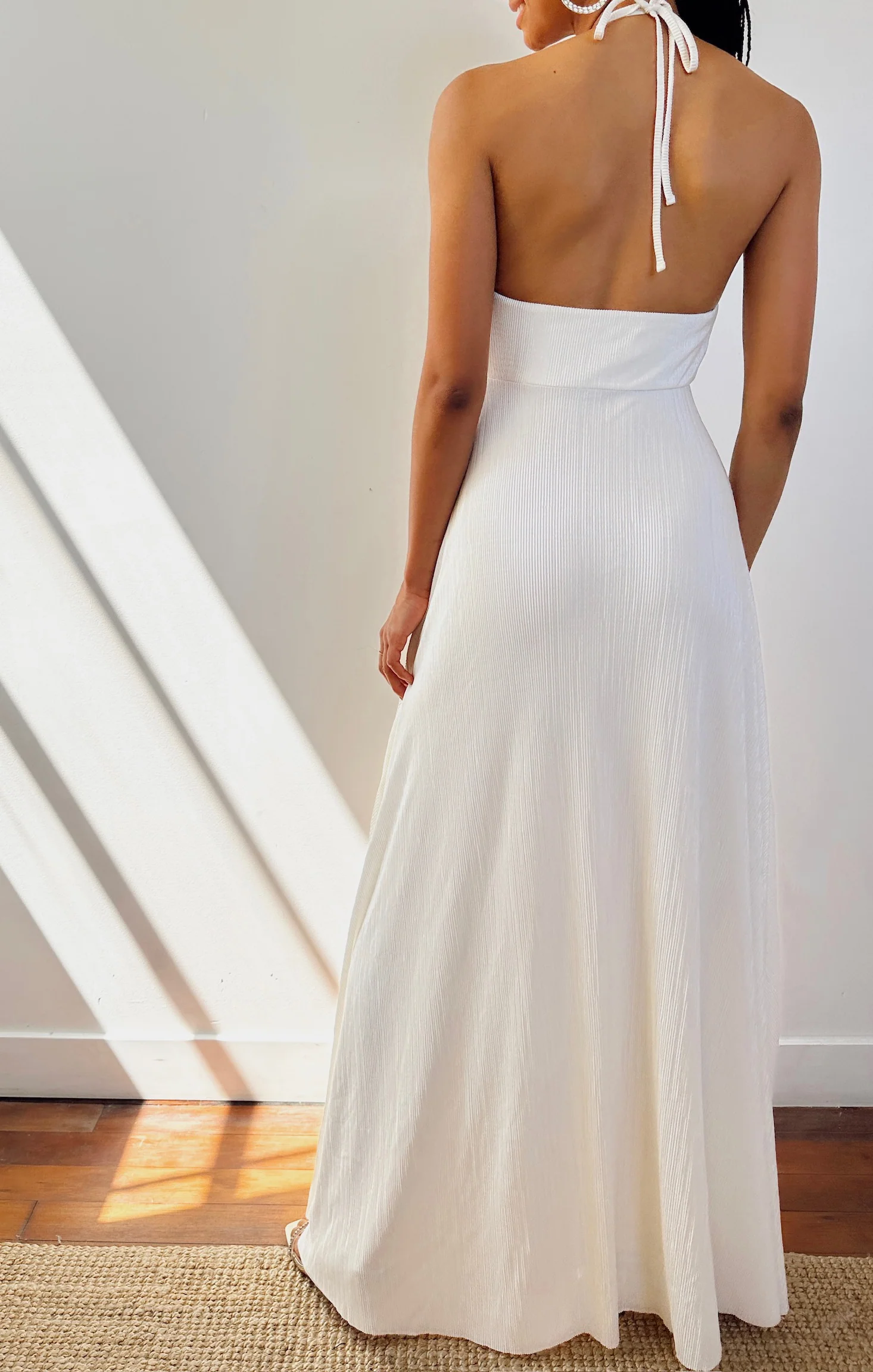 Paros Maxi Dress ~ Ivory Pleat - Image 3