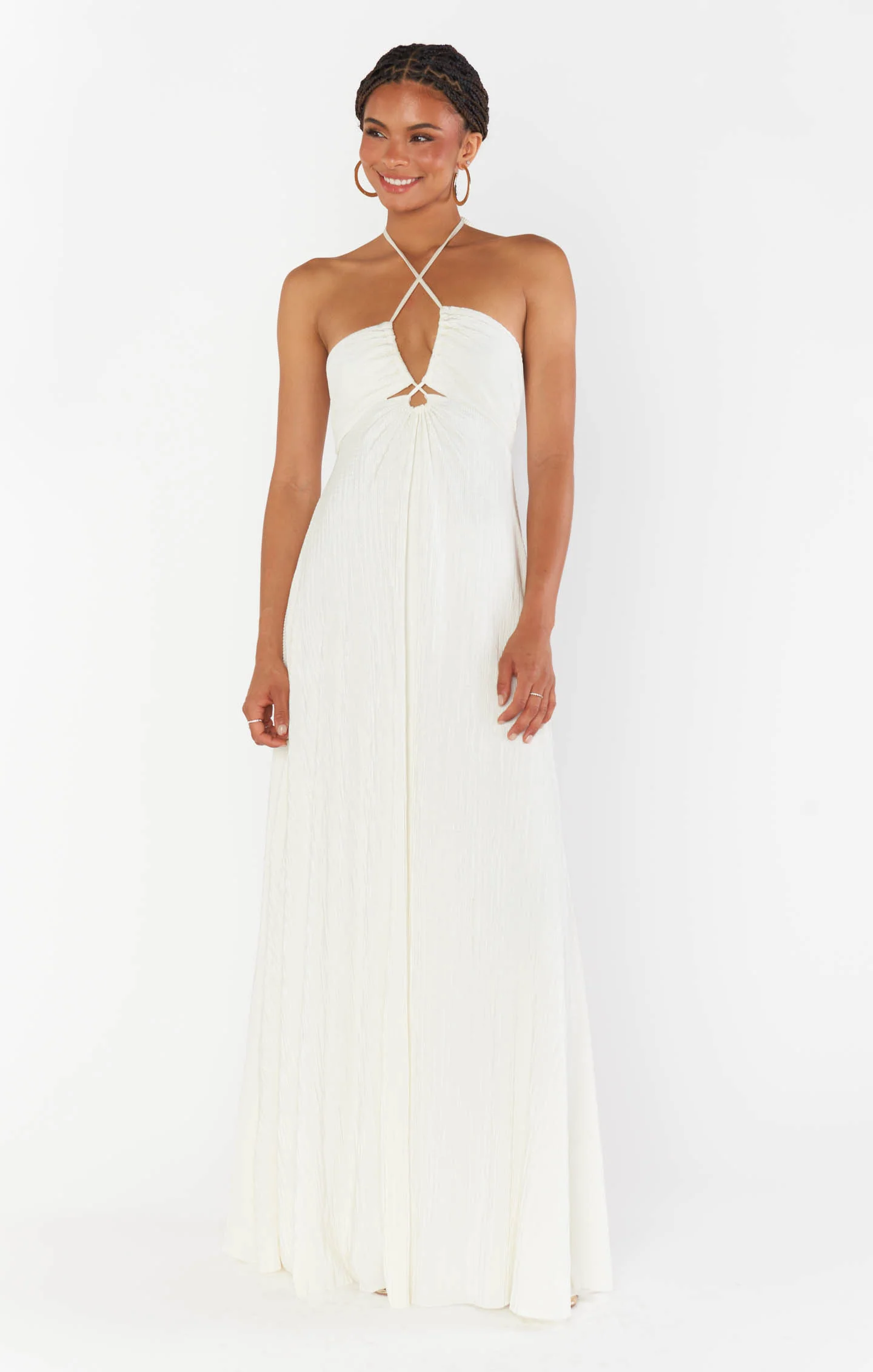Paros Maxi Dress ~ Ivory Pleat - Image 4