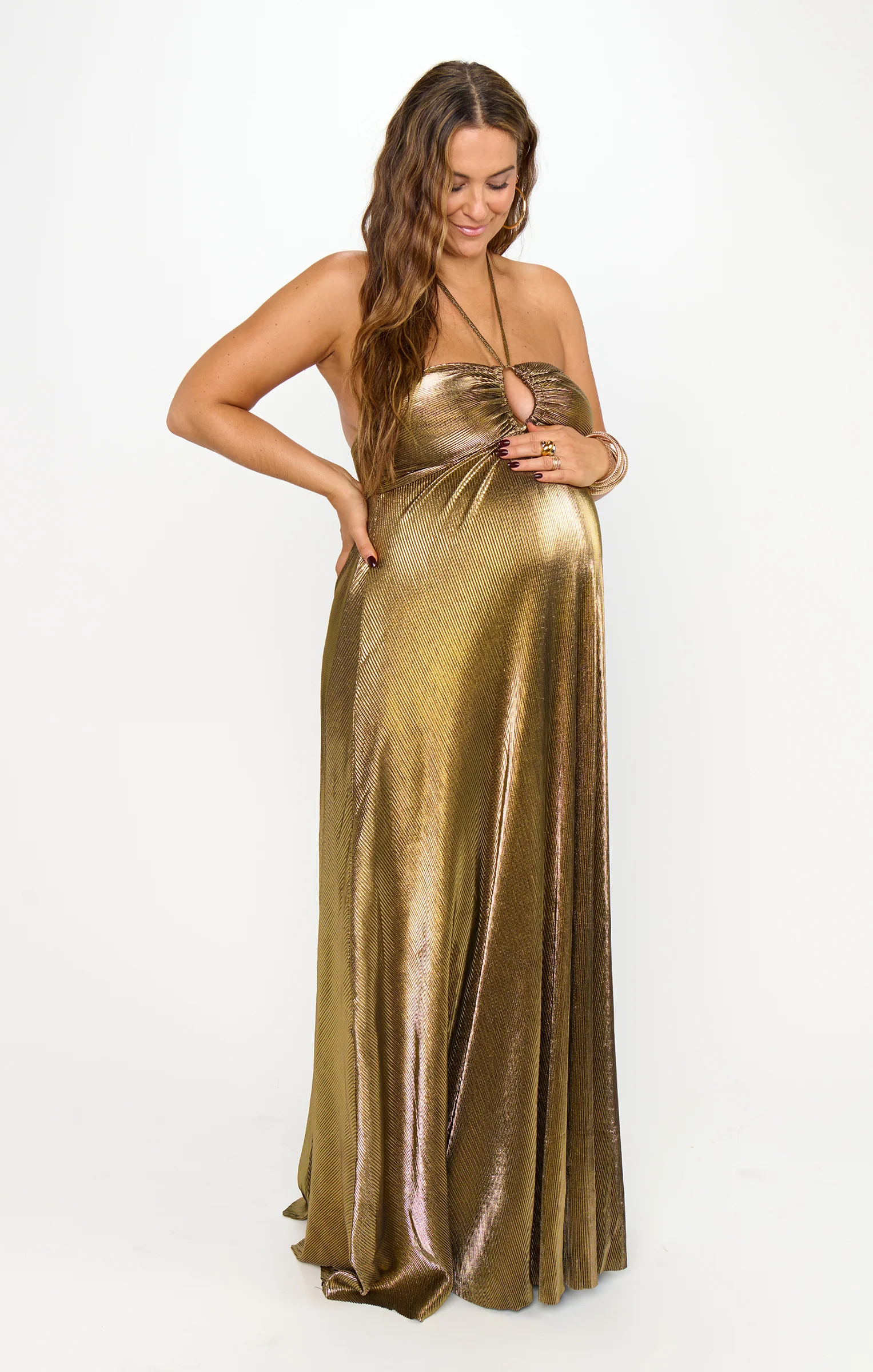 Paros Maxi Dress ~ Pleated Gold - Image 10