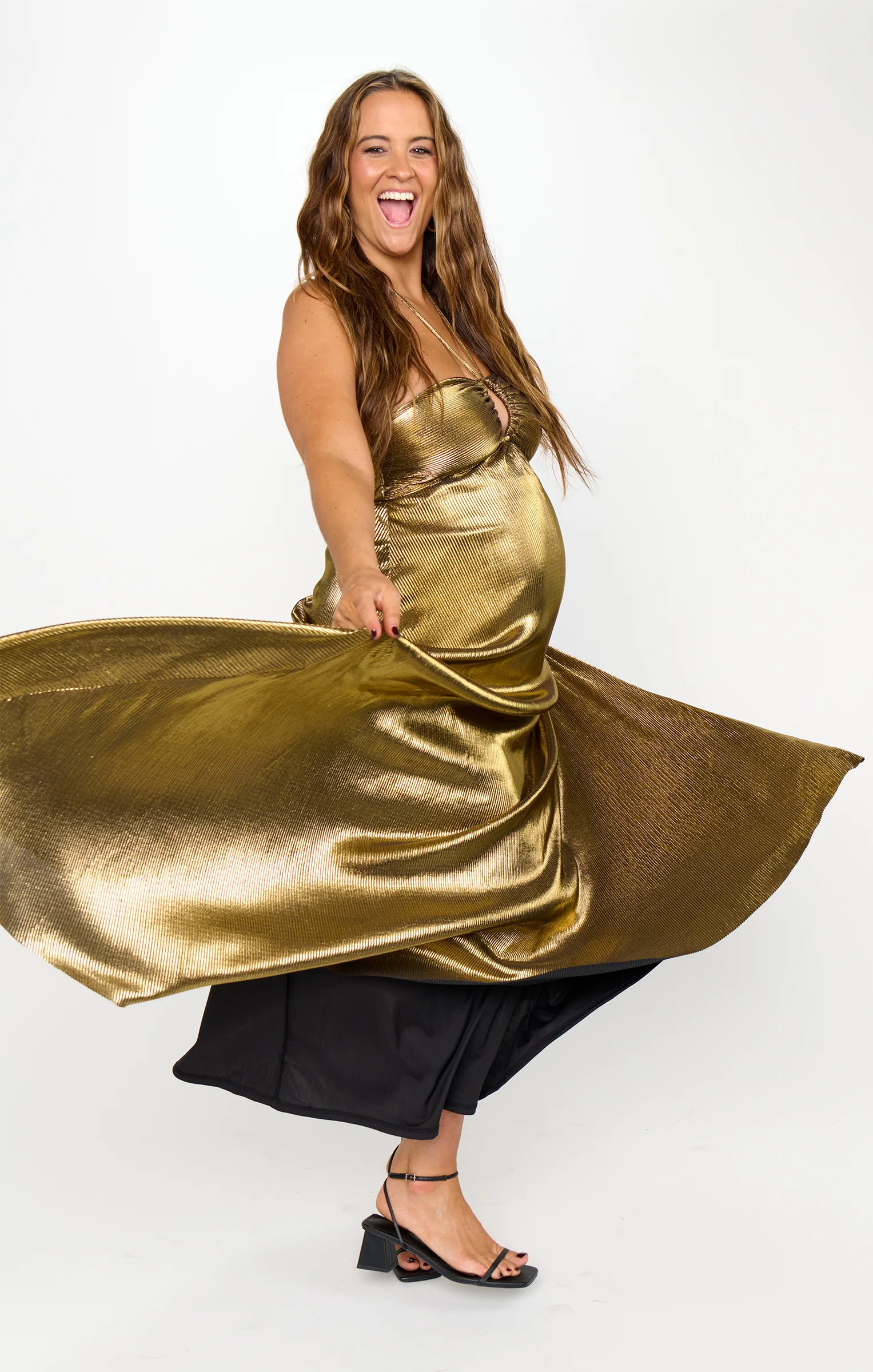 Paros Maxi Dress ~ Pleated Gold - Image 12
