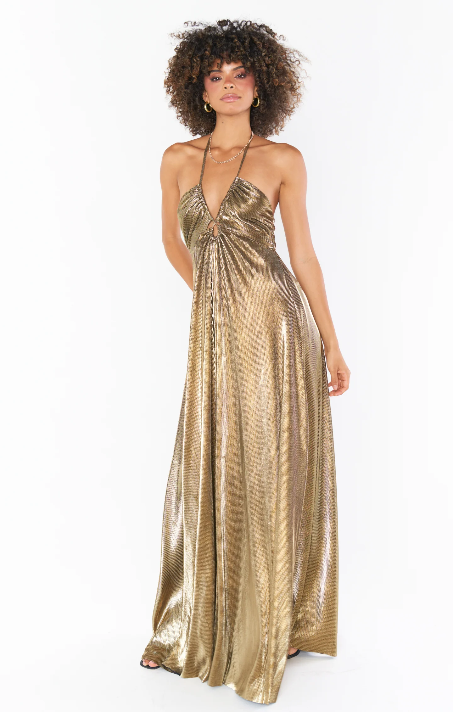 Paros Maxi Dress ~ Pleated Gold - Image 2