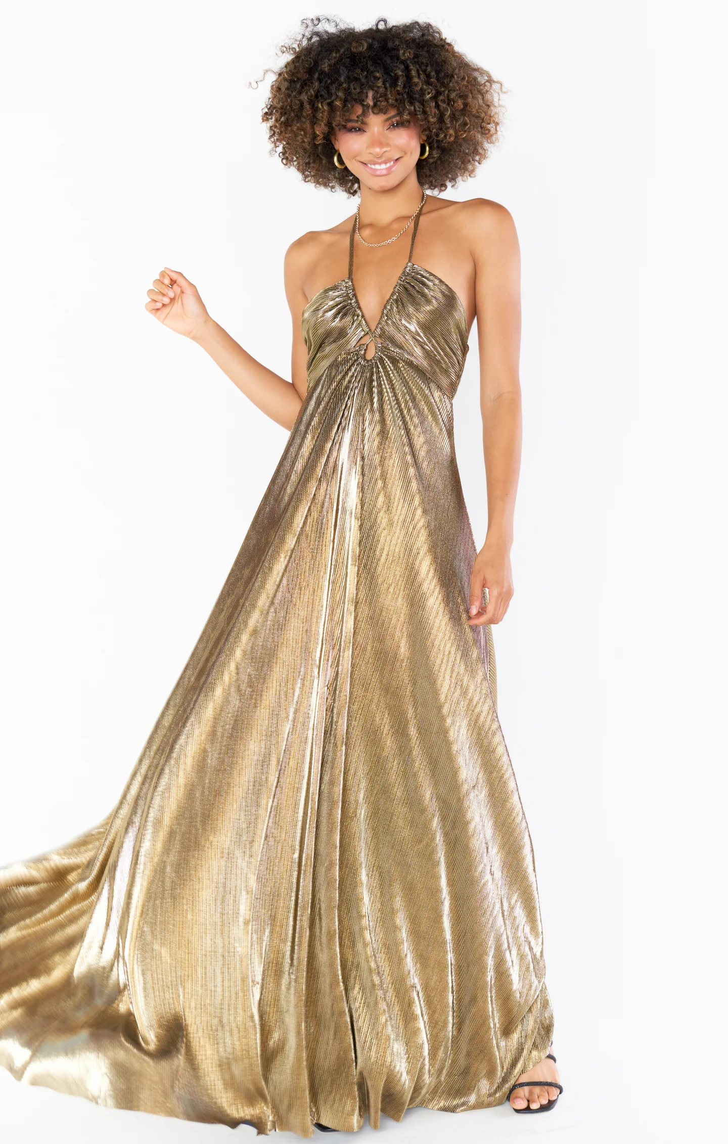 Paros Maxi Dress ~ Pleated Gold - Image 5
