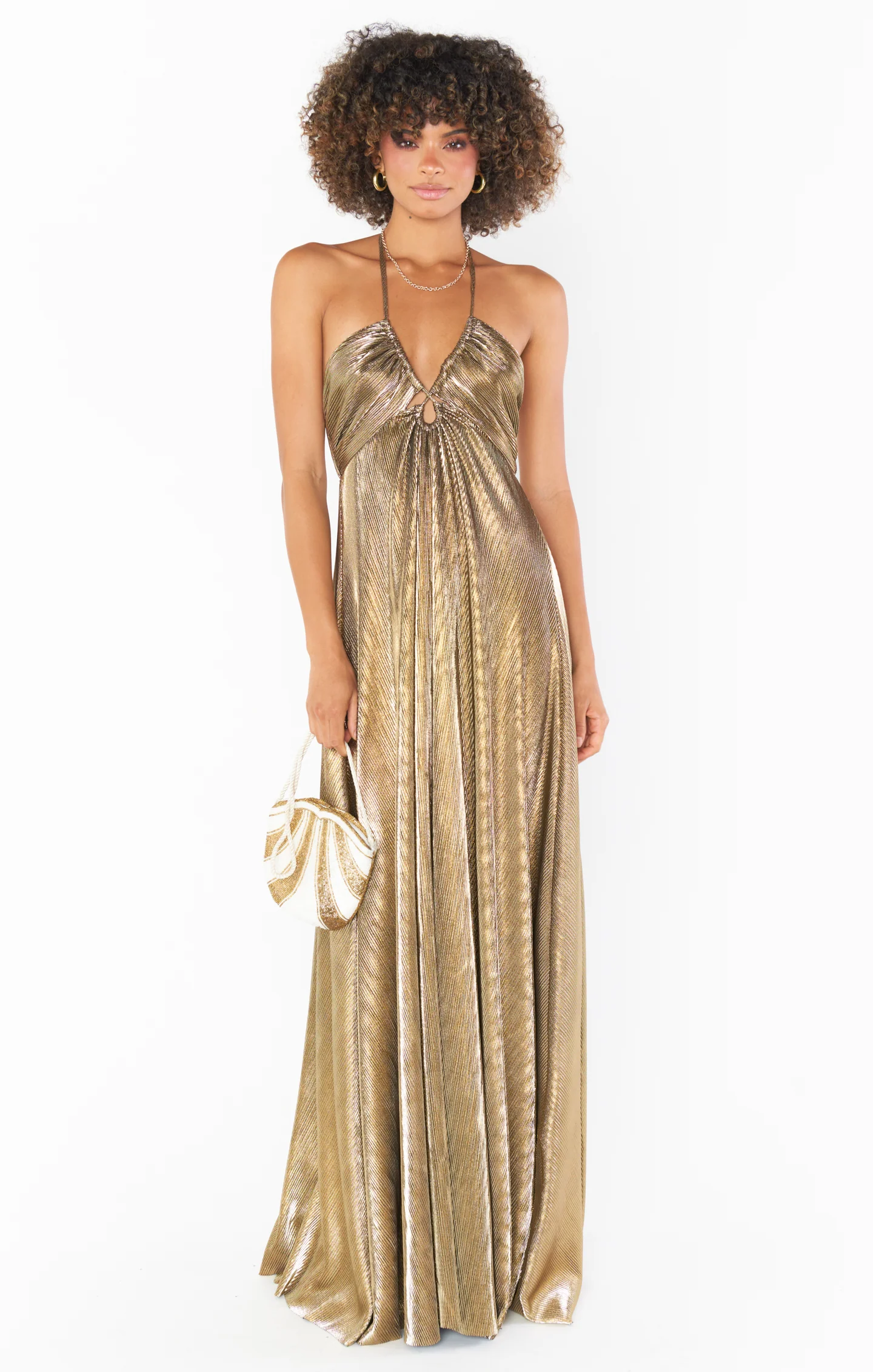 Paros Maxi Dress ~ Pleated Gold - Image 7