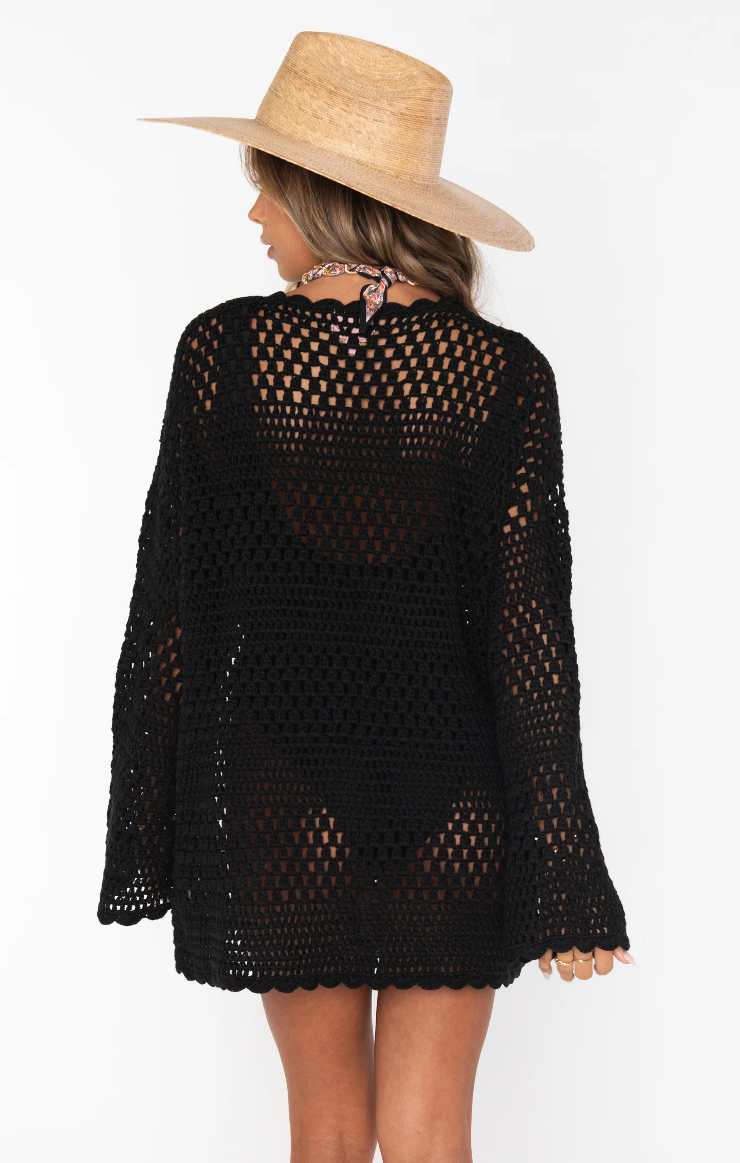 Paula Pullover ~ Black Crochet - Image 8