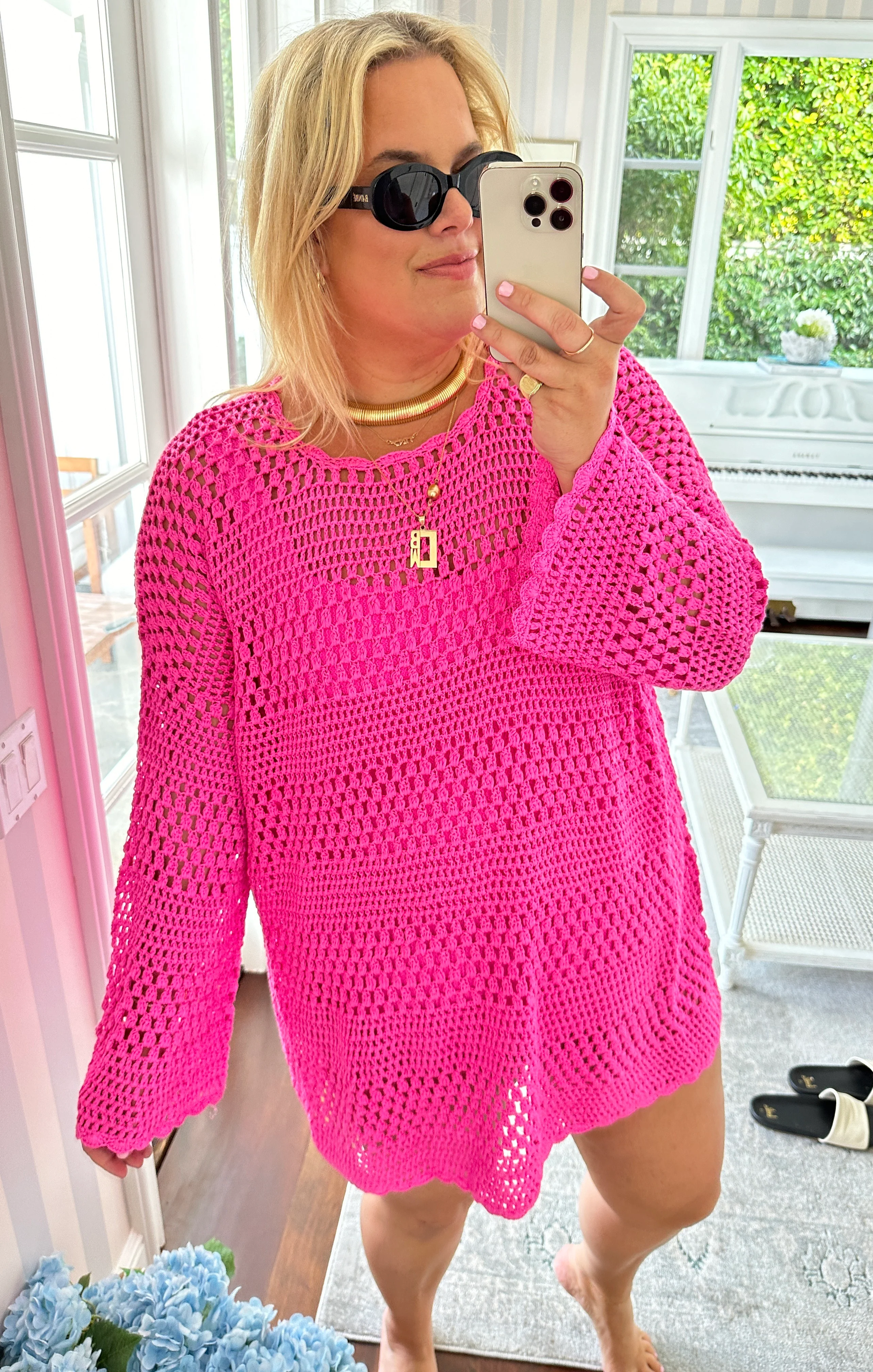 Paula Pullover ~ Hot Pink Crochet - Image 13