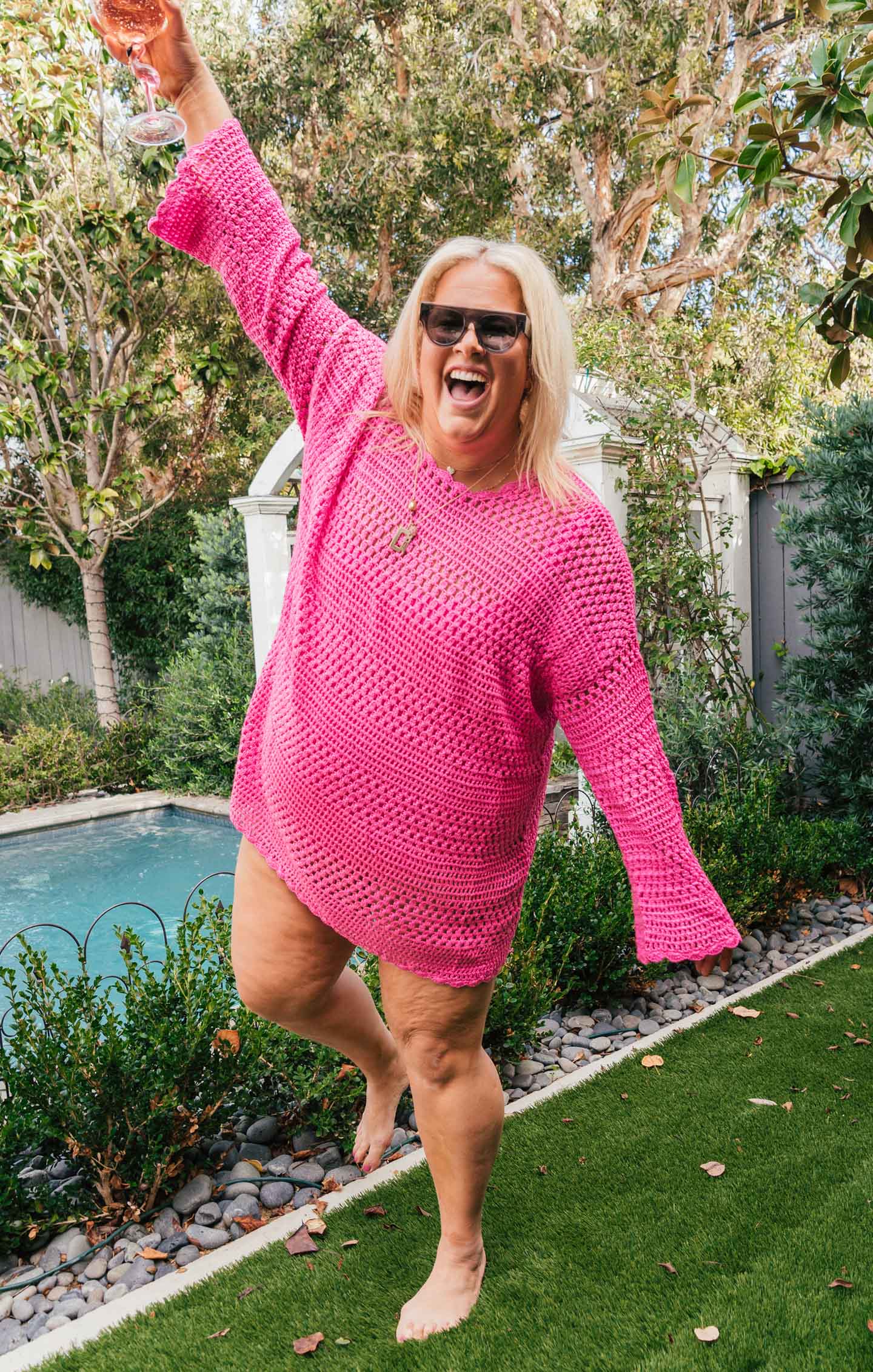 Paula Pullover ~ Hot Pink Crochet - Image 5