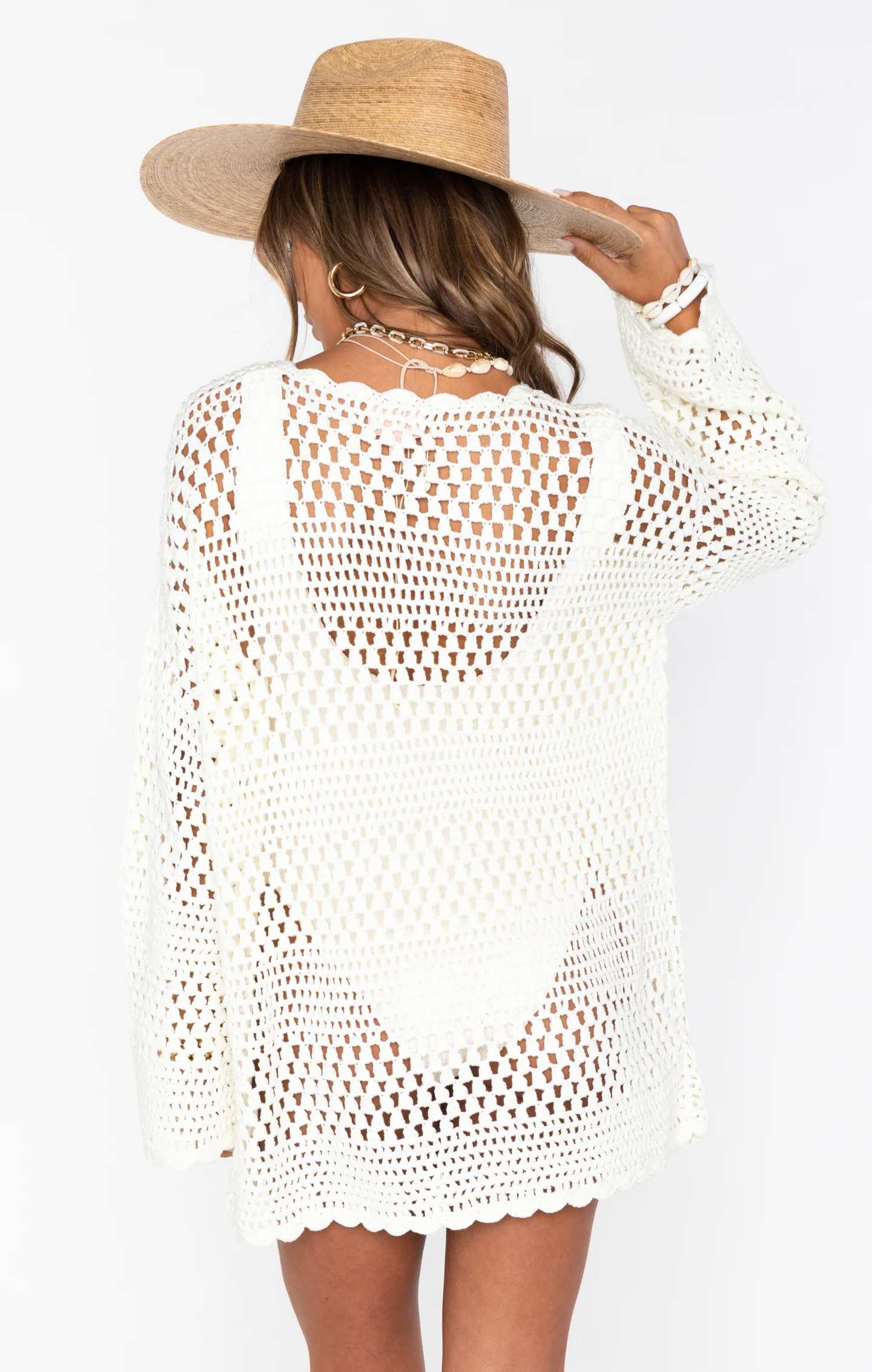 Paula Pullover ~ White Crochet - Image 13