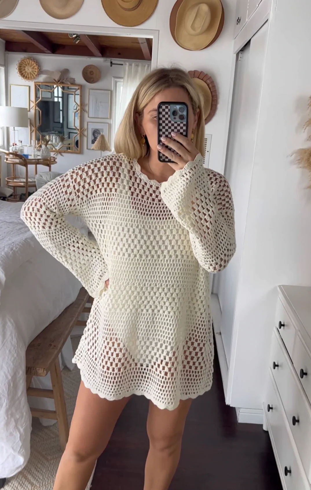 Paula Pullover ~ White Crochet - Image 15