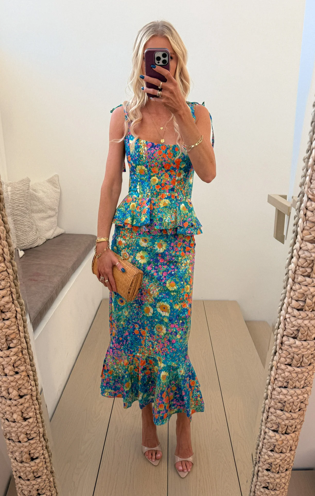 Pauline Peplum Dress ~ Painterly Petals - Image 3