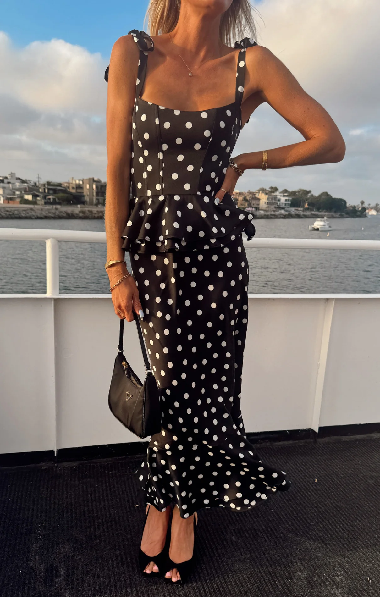 Pauline Peplum Dress ~ Polka Dot - Image 2