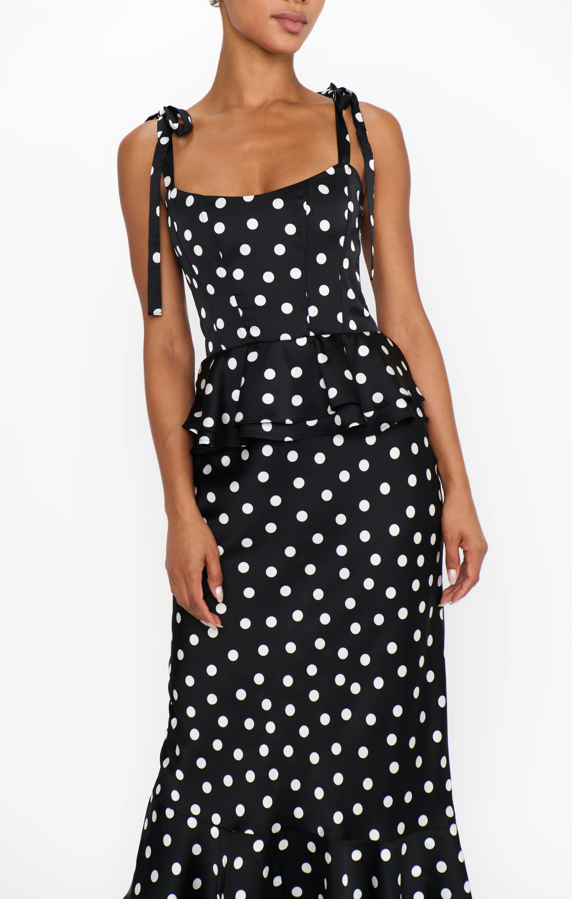 Pauline Peplum Dress ~ Polka Dot - Image 4